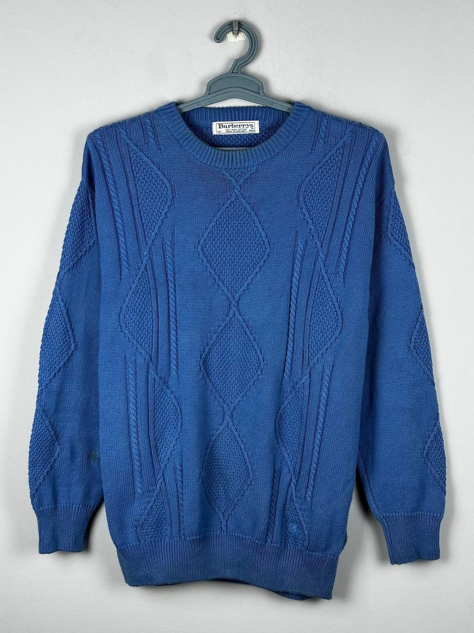Burberry Vintage Burberrys Sweater Knit Heavyweight Blue Size US L / EU 52-54 / 3 - 1 Thumbnail
