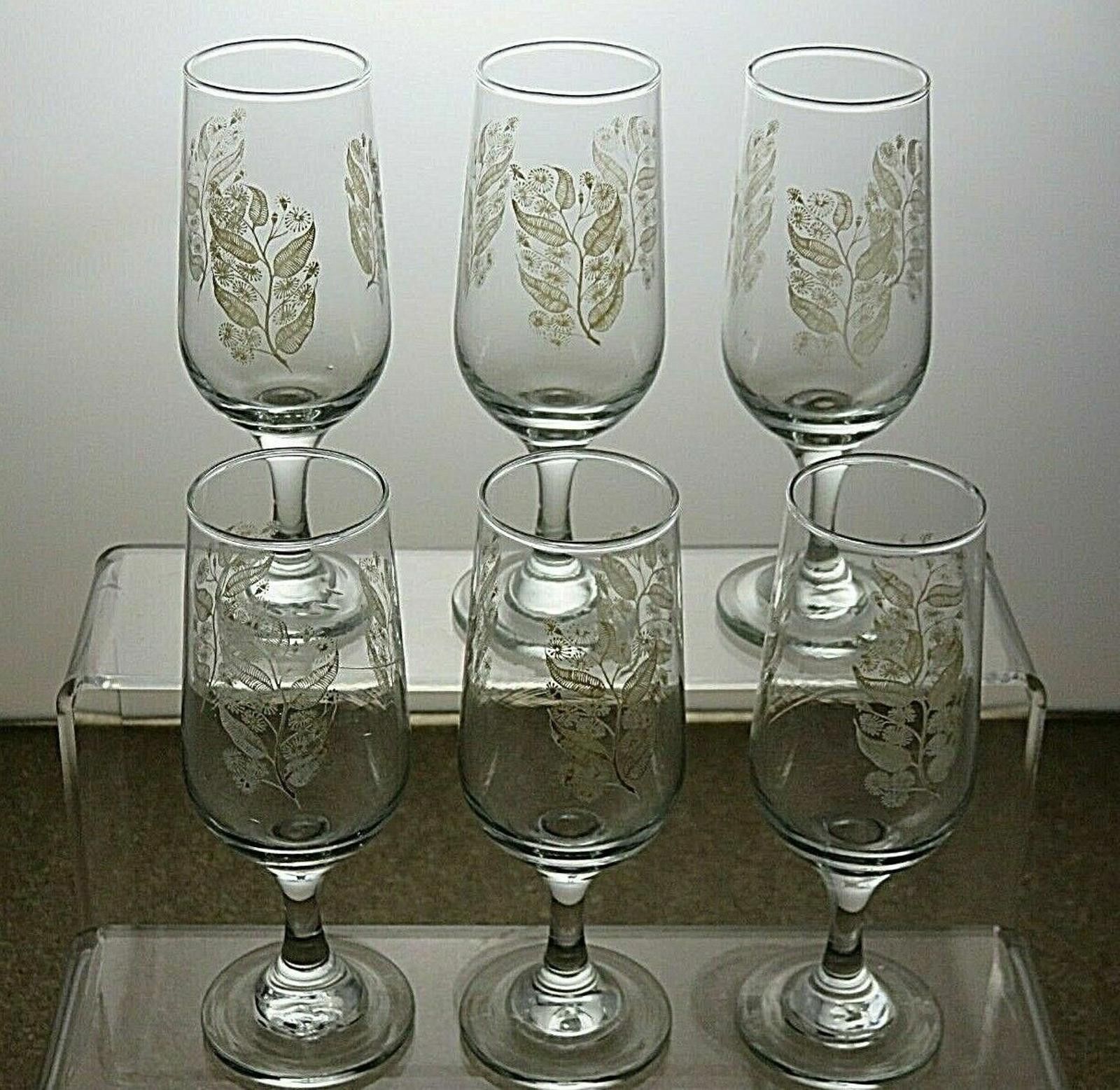 The Unbranded Brand Vintage Lead Crystal Etched Set Of 6 Sherry Glasses 5 1/8" Size ONE SIZE - 4 Thumbnail