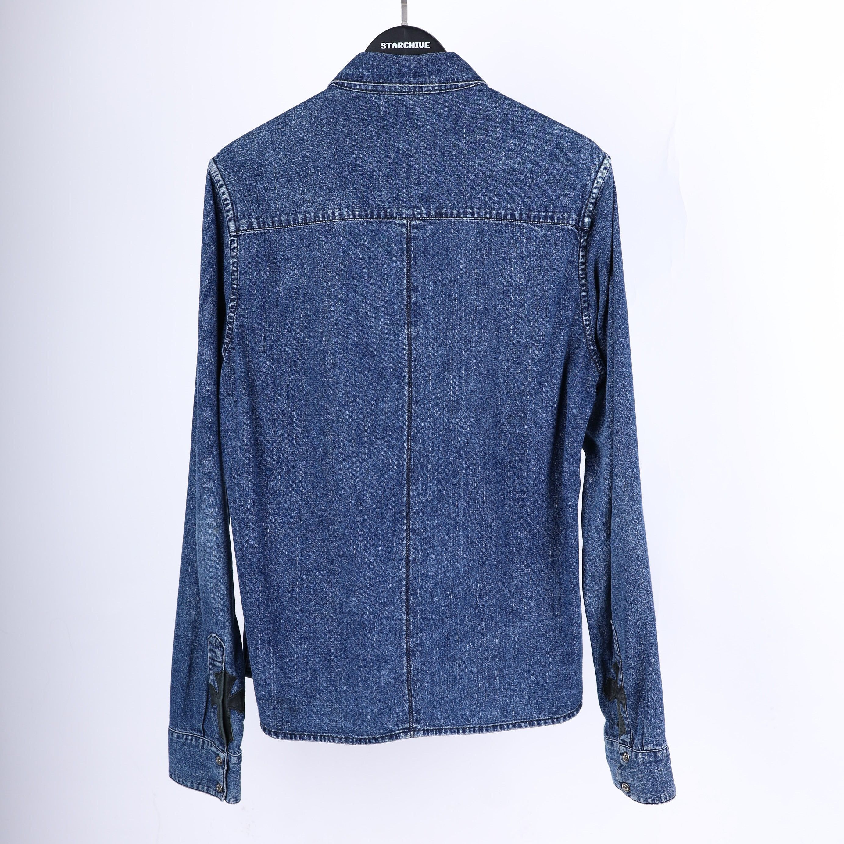 Chrome Hearts CHROME HEARTS CROSS PATCH SLEEVE DENIM SHIRT Size US L / EU 52-54 / 3 - 7 Thumbnail