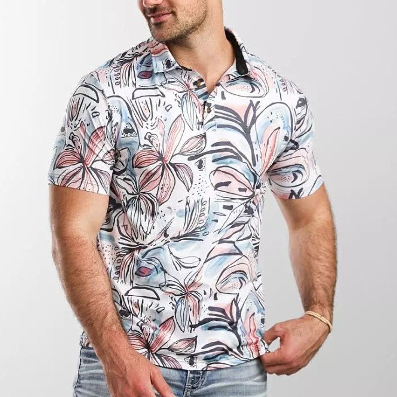 Flower Mountain Flomotion Floral Performance Polo L Stretch Active Preppy Size US L / EU 52-54 / 3 - 1 Thumbnail