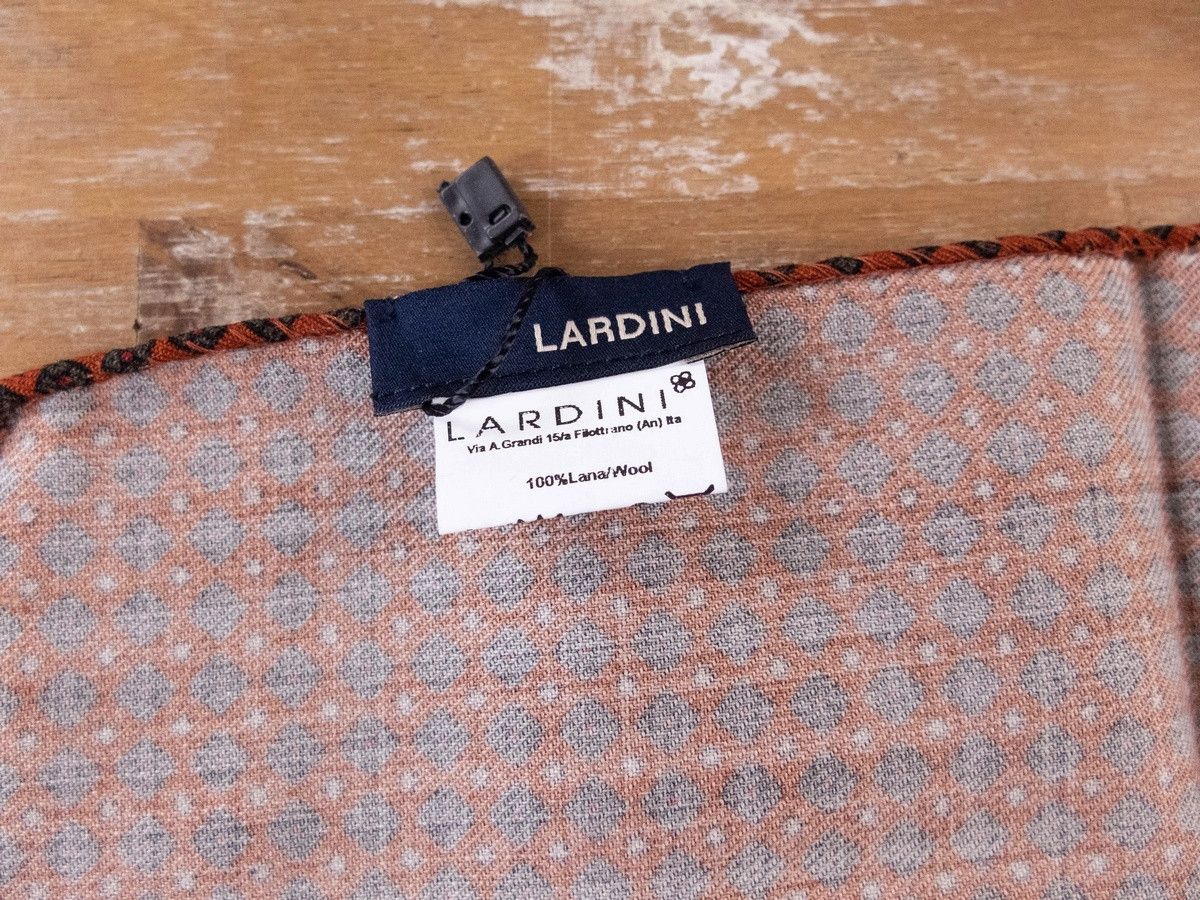 Lardini LARDINI orange geometric print wool pocket square Size ONE SIZE - 4 Thumbnail