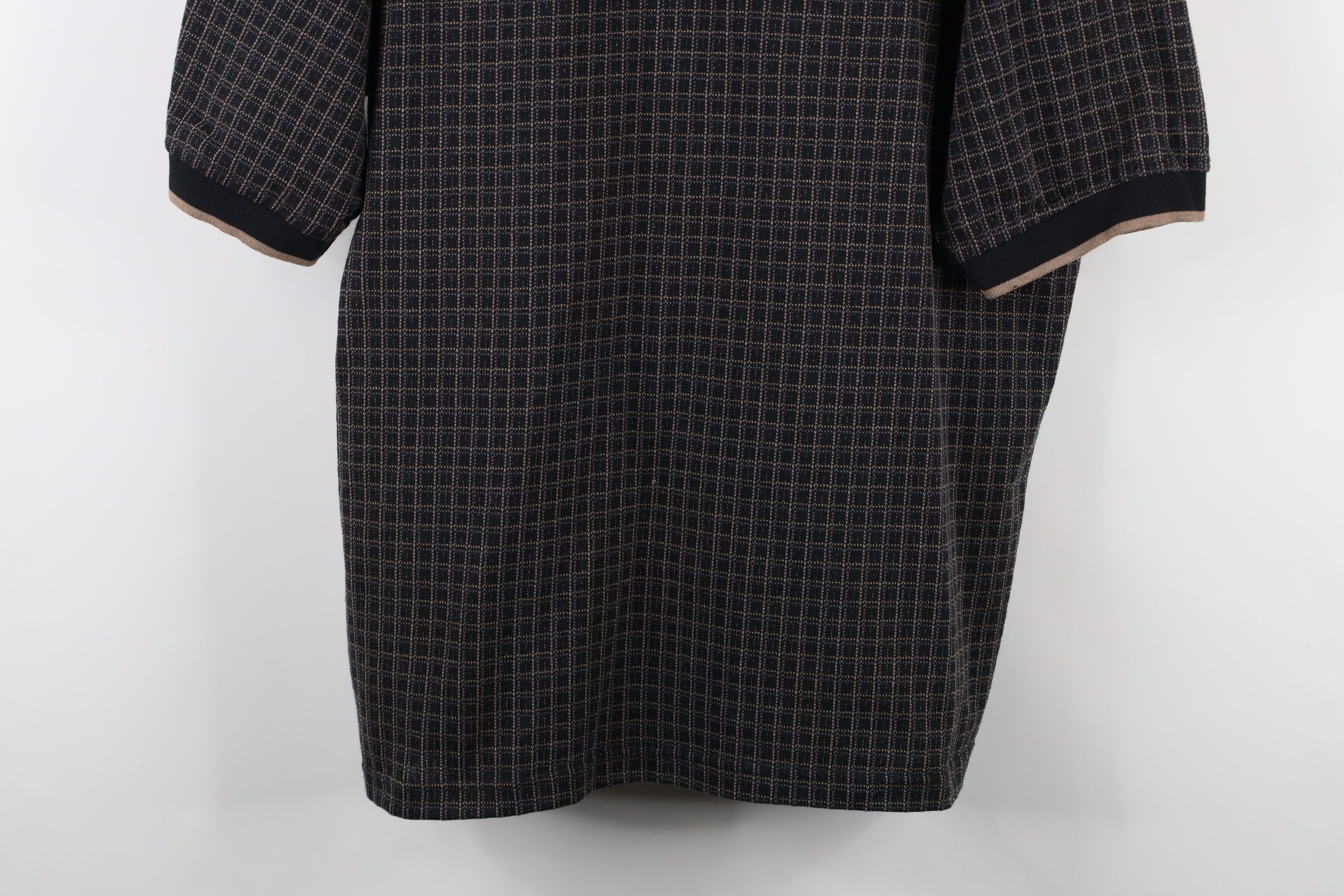 Vintage Vintage 90s Streetwear Checkered Knit Collared Polo Shirt Size US L / EU 52-54 / 3 - 3 Thumbnail