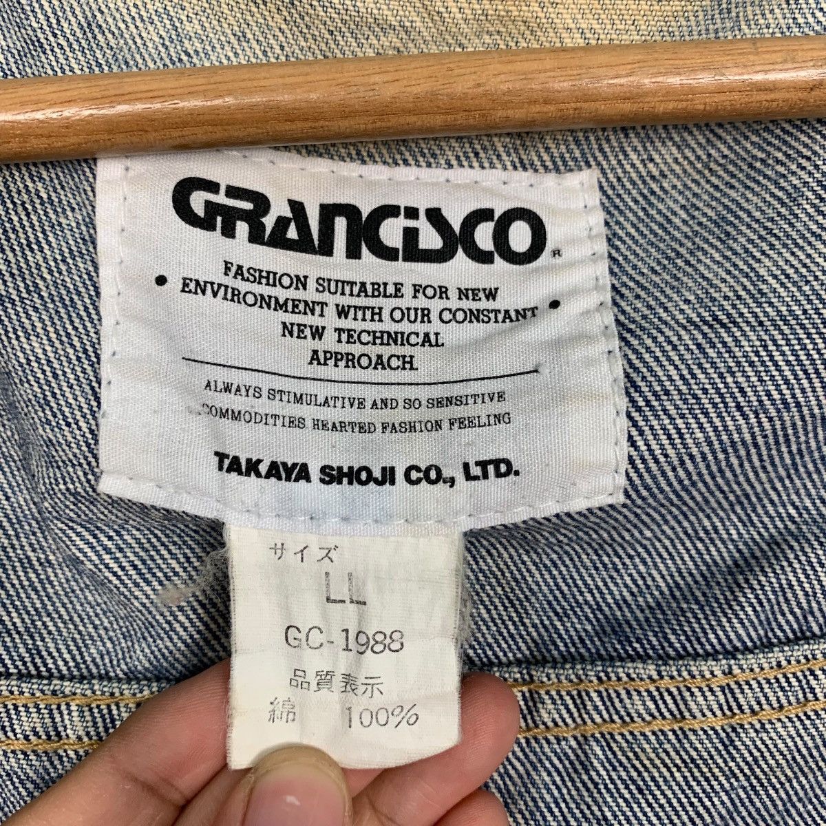 Japan Rags Vintage 90's GRANCISCO Washed Blue Denim Jacket #2733-C123 Size US L / EU 52-54 / 3 - 17 Thumbnail