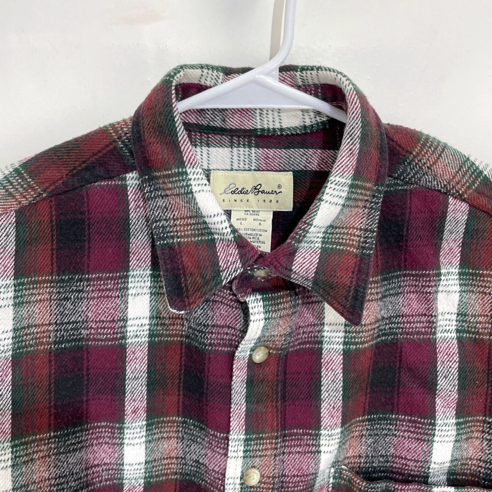 Eddie Bauer VINTAGE Eddie Bauer Button-Up Shirt Mens Flannel Red Plaid Thick Large Carded 90s Outdoor Classic Size US L / EU 52-54 / 3 - 3 Thumbnail