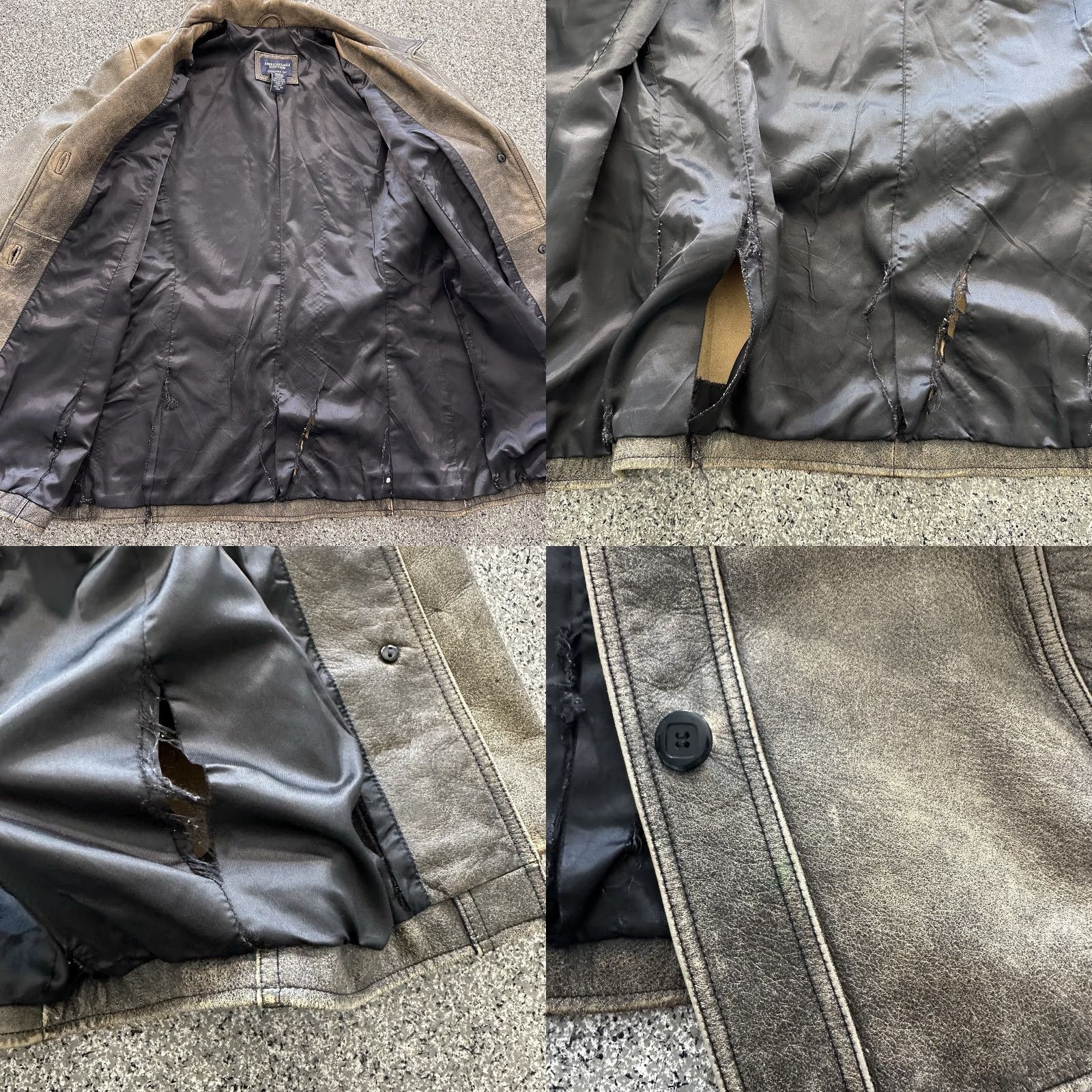 American Eagle Outfitters American Eagle Outfitters Leather Jacket Womens L Brown Distressed Grunge Y2K Vintage Coat Jacket Size L / US 10 / IT 46 - 8 Thumbnail