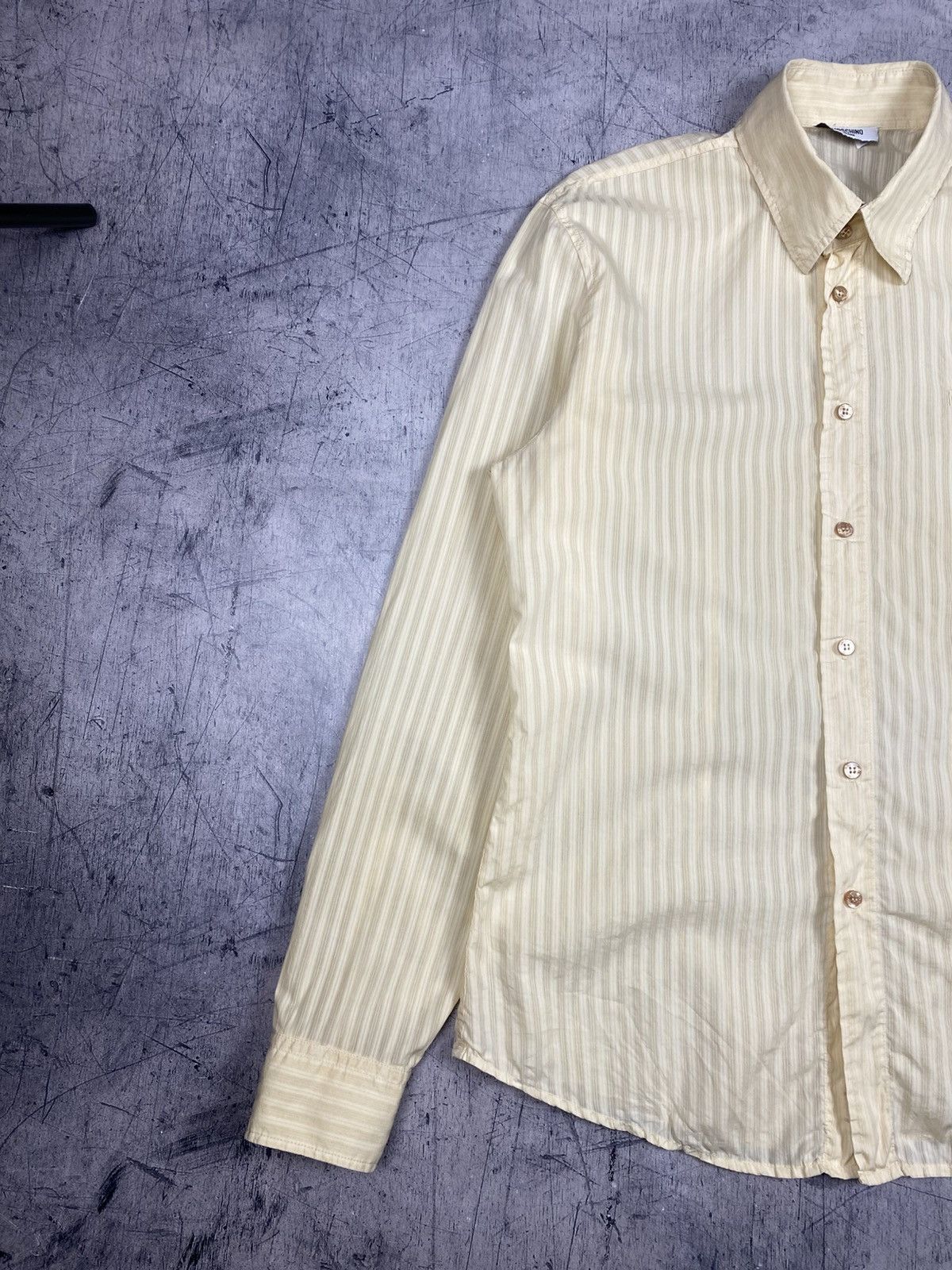Moschino Moschino Jeans Striped Button Up Shirt Embroidered Logo Size US L / EU 52-54 / 3 - 3 Thumbnail