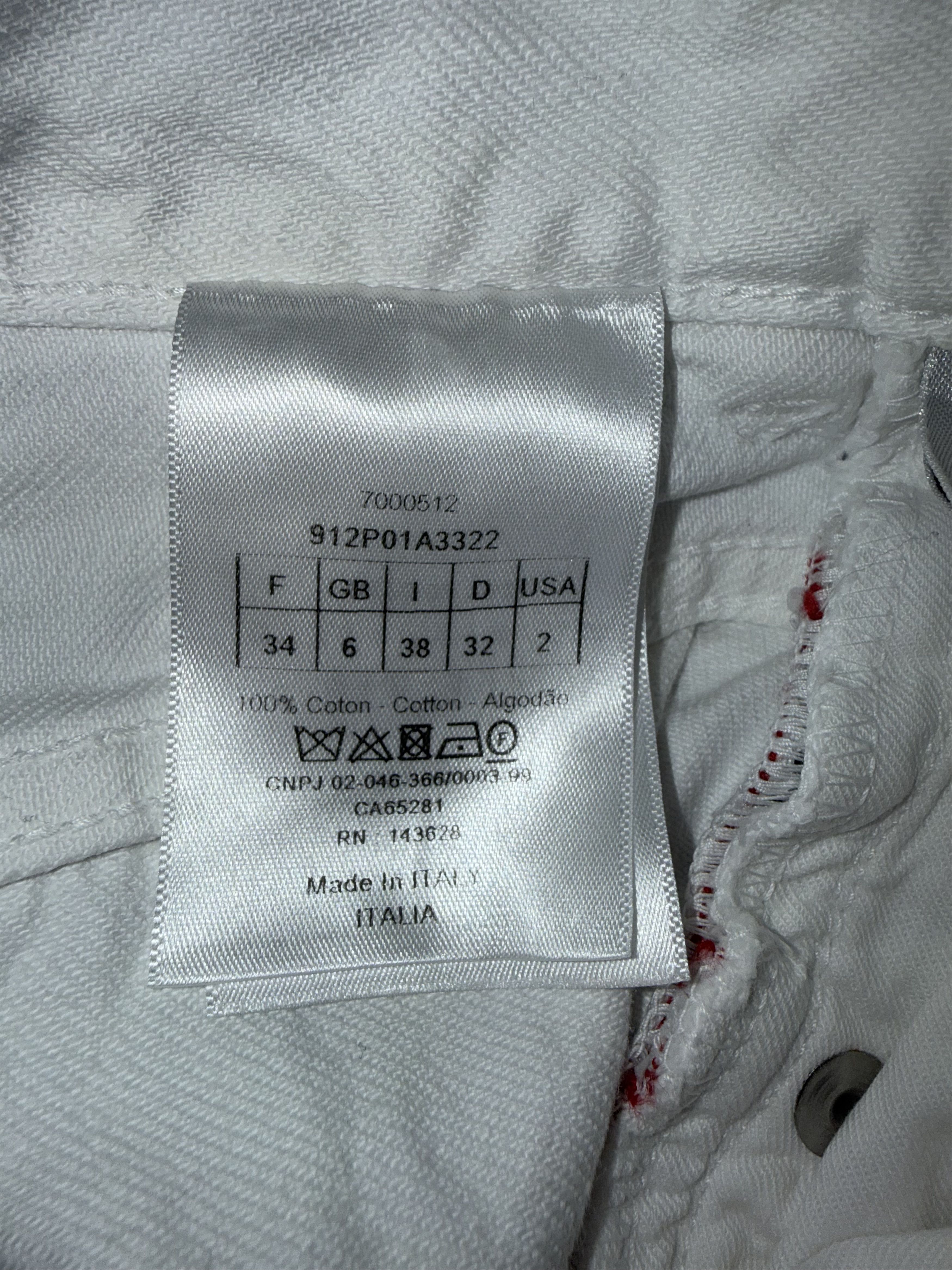 Dior Dior Crop White Denim Jeans Button Fly Fold Up Hem Size 28" / US 6 / IT 42 - 4 Thumbnail