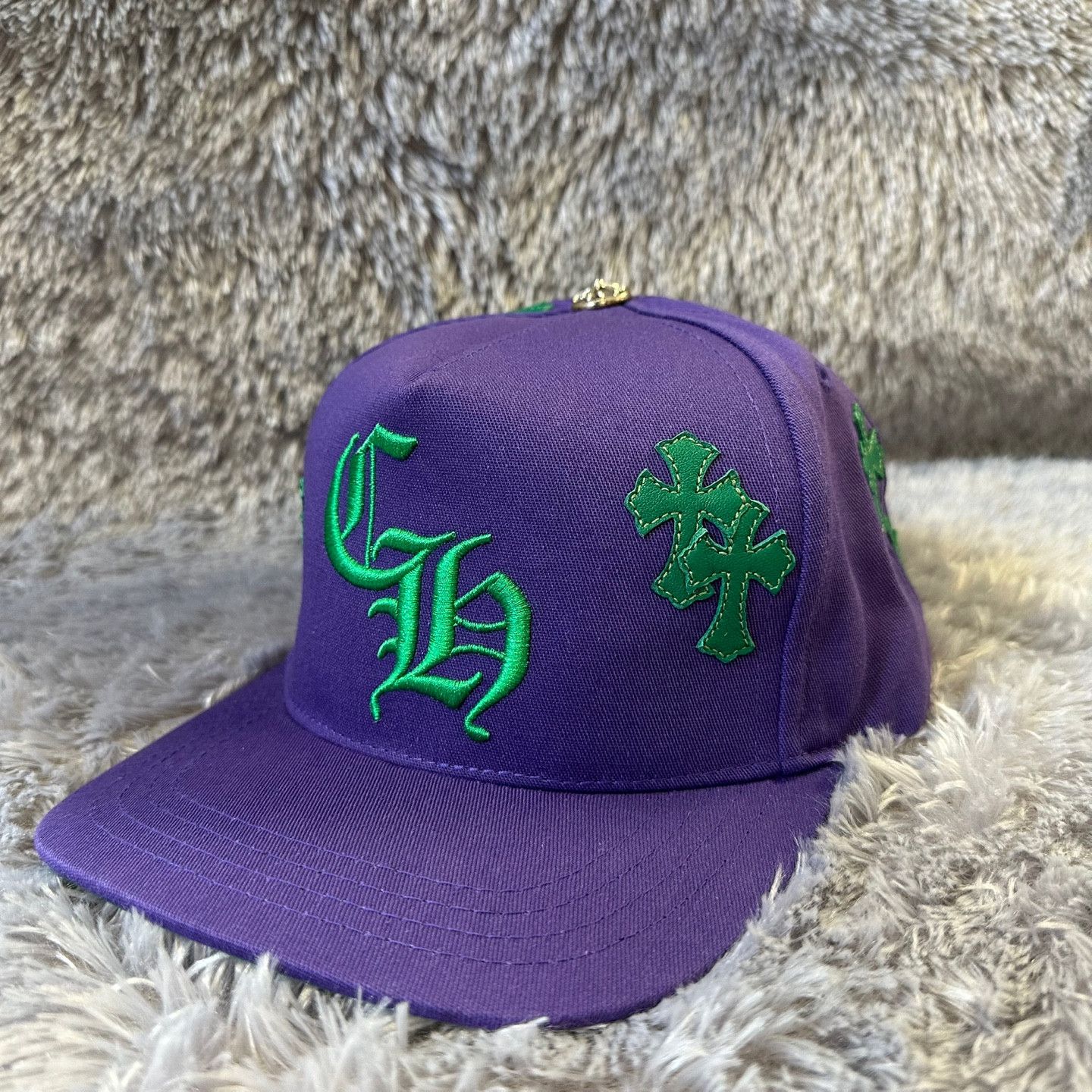 Chrome Hearts Purple CH Trucker Green Leather Cross Patch Size ONE SIZE - 1 Thumbnail