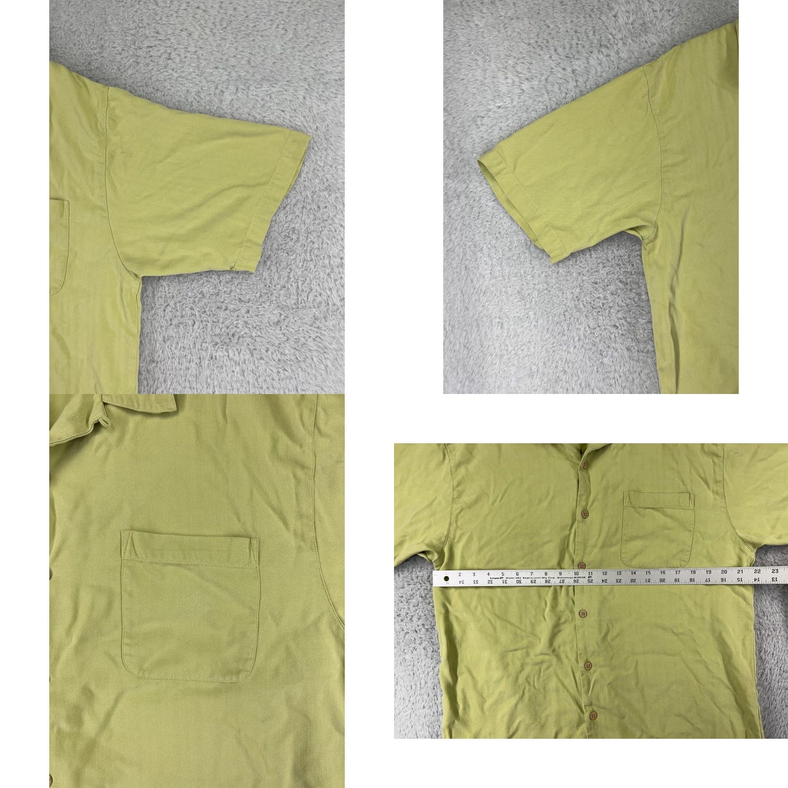 Tommy Bahama Tommy Bahama Shirt Mens Large Green Herringbone Hawaiian Camp Button Up Silk Size US L / EU 52-54 / 3 - 8 Thumbnail
