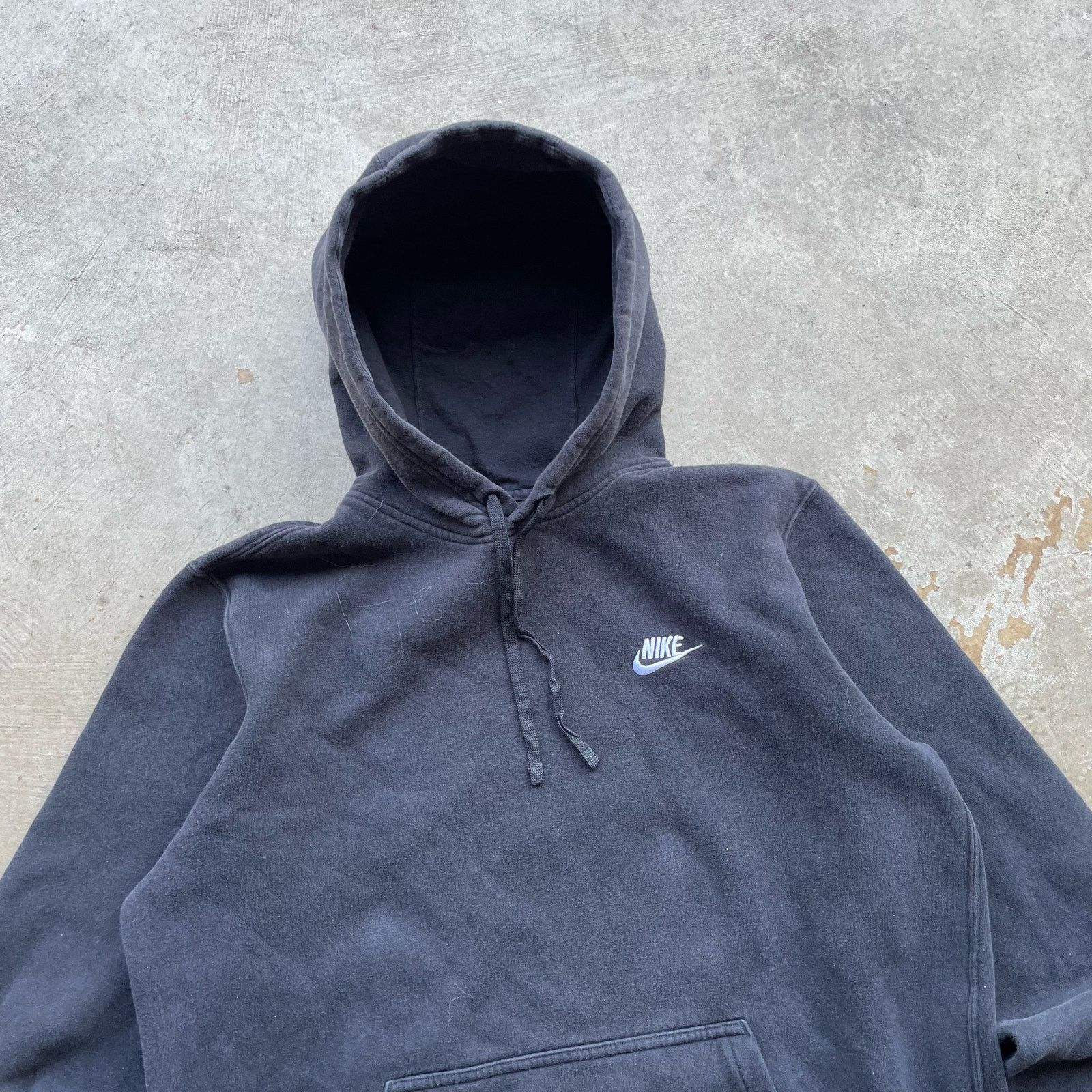 Vintage NIKE BLACK HOODIE BLANK BAGGY FITS LRG Size US L / EU 52-54 / 3 - 1 Thumbnail