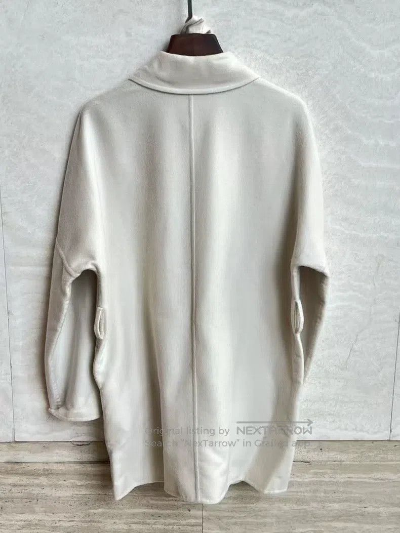 Hermes Hermes Cashmere Coat, Cream White, Pig Nose Button Style Size XXS / US 00 / IT 34 - 2 Thumbnail