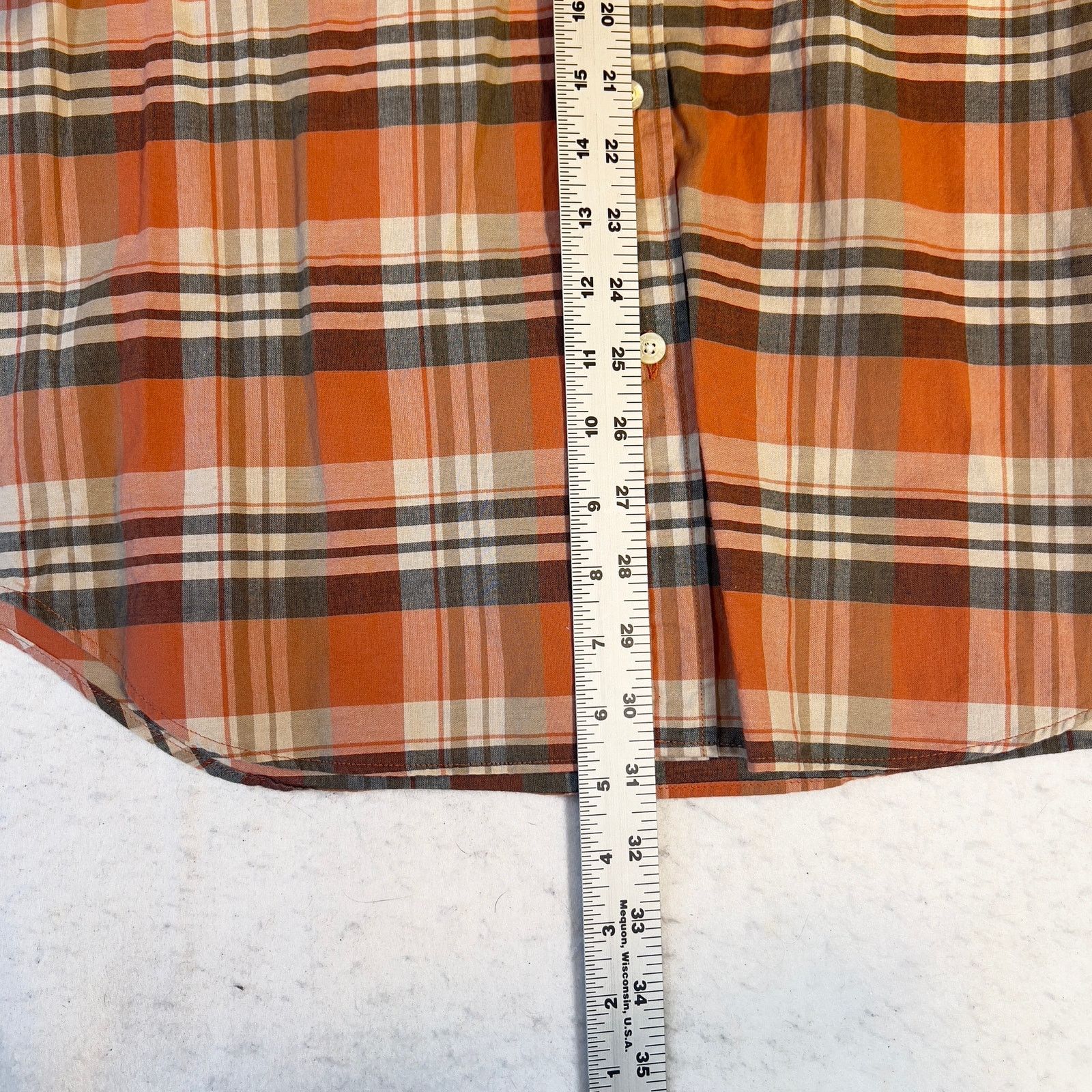 J.Crew J. Crew Factory Button Down Shirt Summer Plaid XL Orange Size US M / EU 48-50 / 2 - 5 Thumbnail