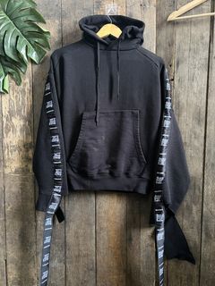 Vetements black cheap tape hoodie