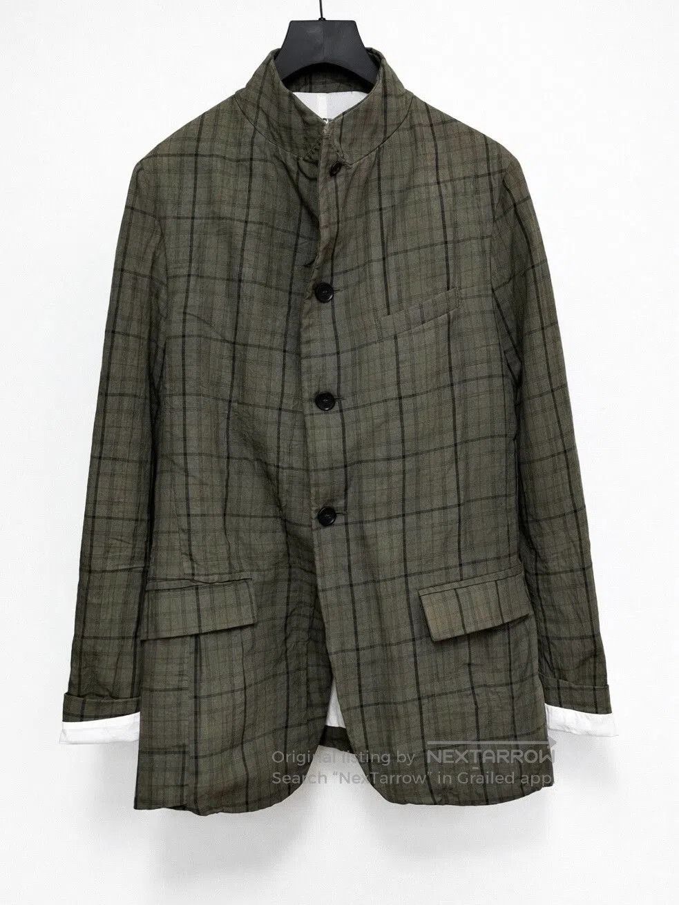 Bergfabel gray green checked linen blazer. Size US M / EU 48-50 / 2 - 1 Thumbnail