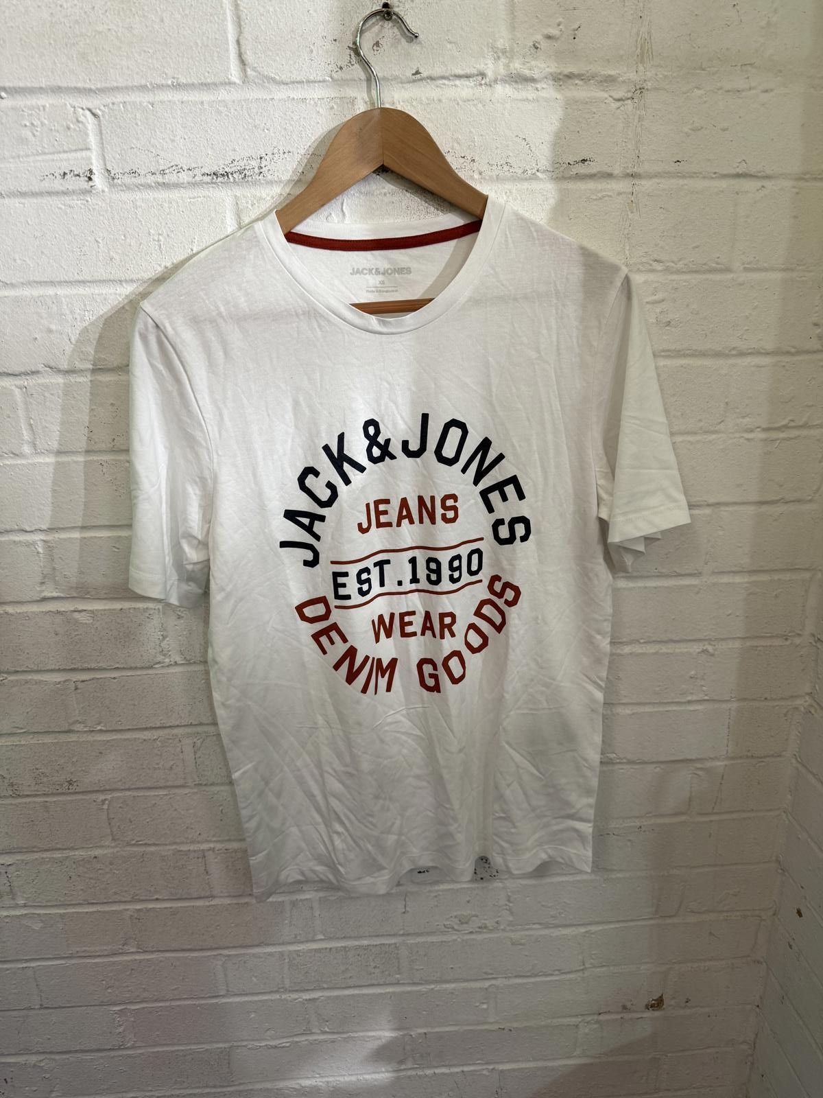 Jack & Jones Jack & Jones White Men's Short Sleeve T-Shirt XS Size US XS / EU 42 / 0 - 1 Thumbnail