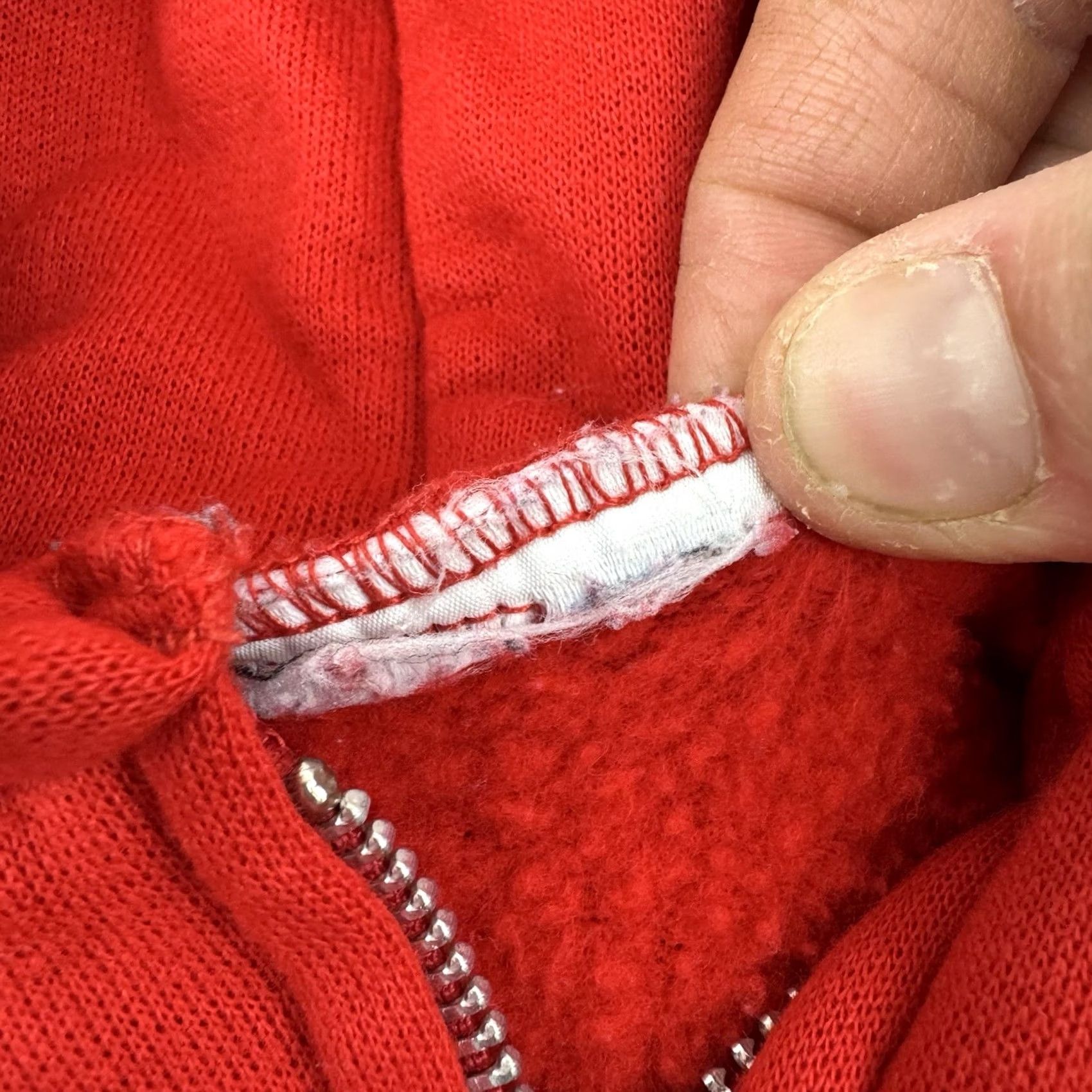 Vintage VINTAGE Full Zip Hoodie Mens Adult Medium Red Sweatshirt Pockets 90s 80s USA Cotton Blend Size US M / EU 48-50 / 2 - 7 Thumbnail