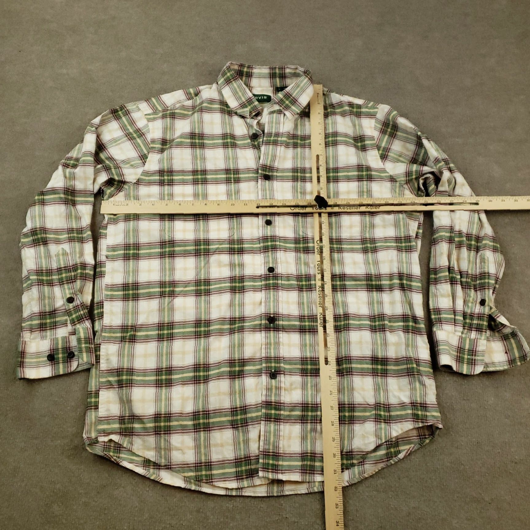 Orvis Orvis Mens Large White Green Plaid Shirt Extra Large XL Button Up Long Sleeve Casual Size US L / EU 52-54 / 3 - 2 Thumbnail