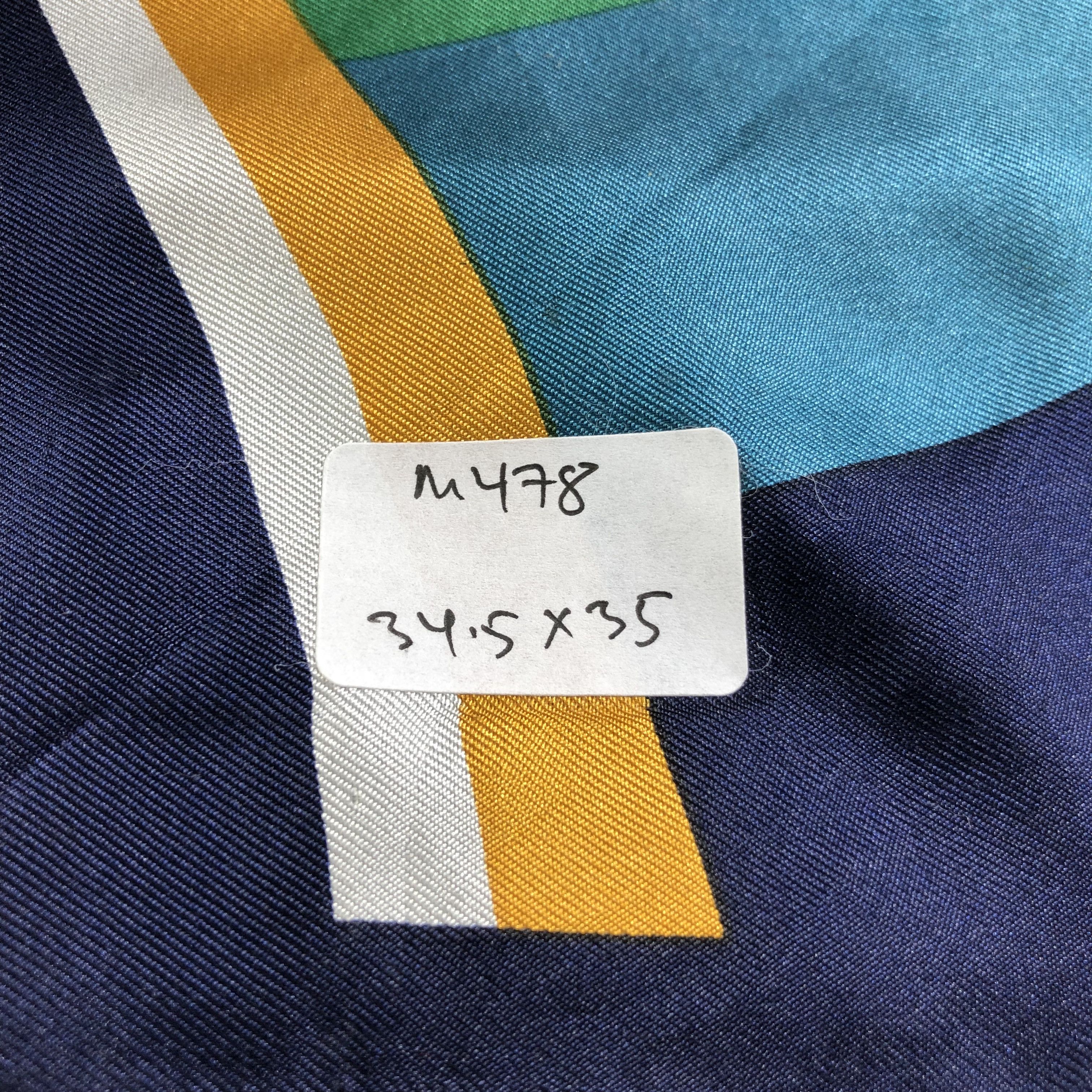 Vintage Abstract Design Silk Scarf M478 Size ONE SIZE - 16 Thumbnail