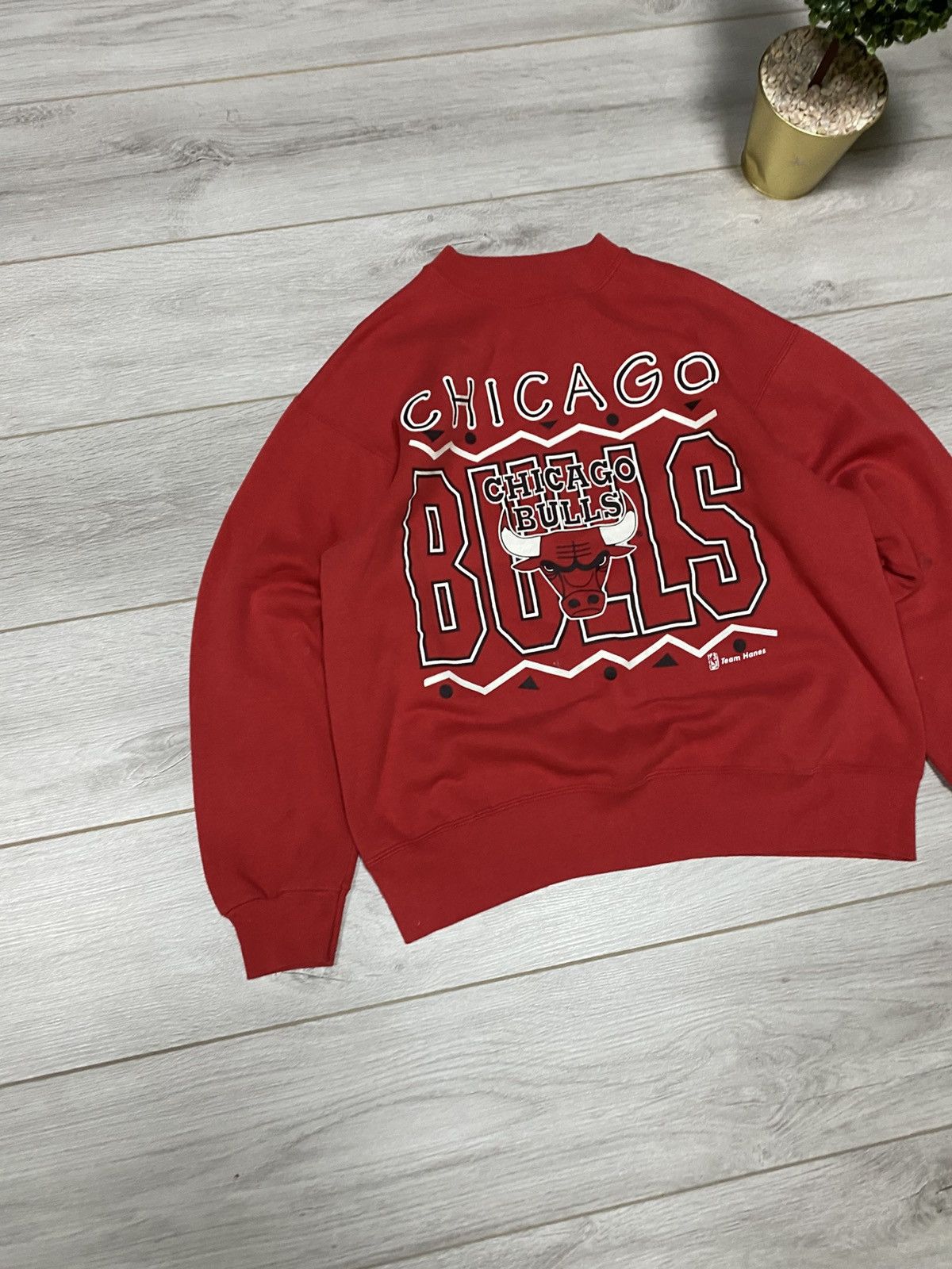 NBA NBA Hanes USA Chicago Bulls Sweatshirt Red big logo Size US L / EU 52-54 / 3 - 2 Thumbnail