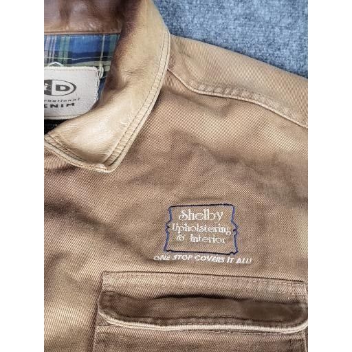 Vintage International Denim Jacket Men Sz XXL Brown Shelby Upholster Size US XXL / EU 58 / 5 - 2 Thumbnail