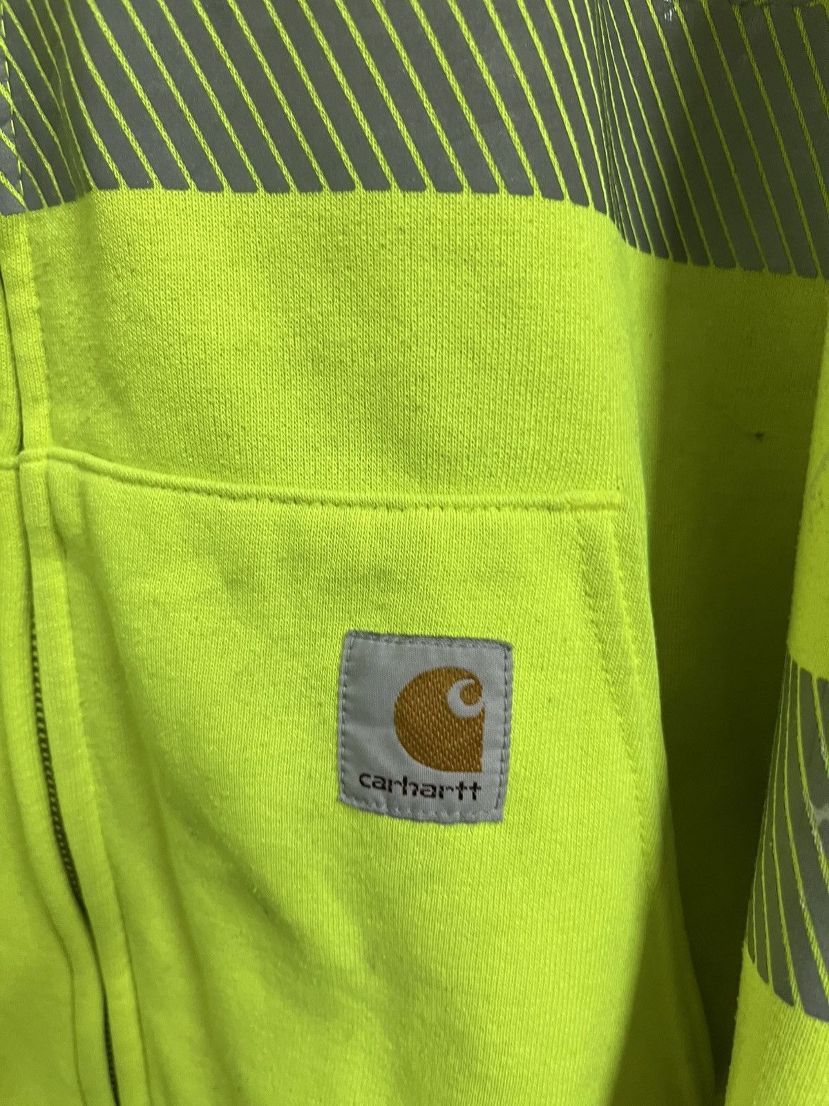 Carhartt 💥Thrashed Carhartt Neon Reflective Oversized Hoodie Size US XXL / EU 58 / 5 - 10 Thumbnail
