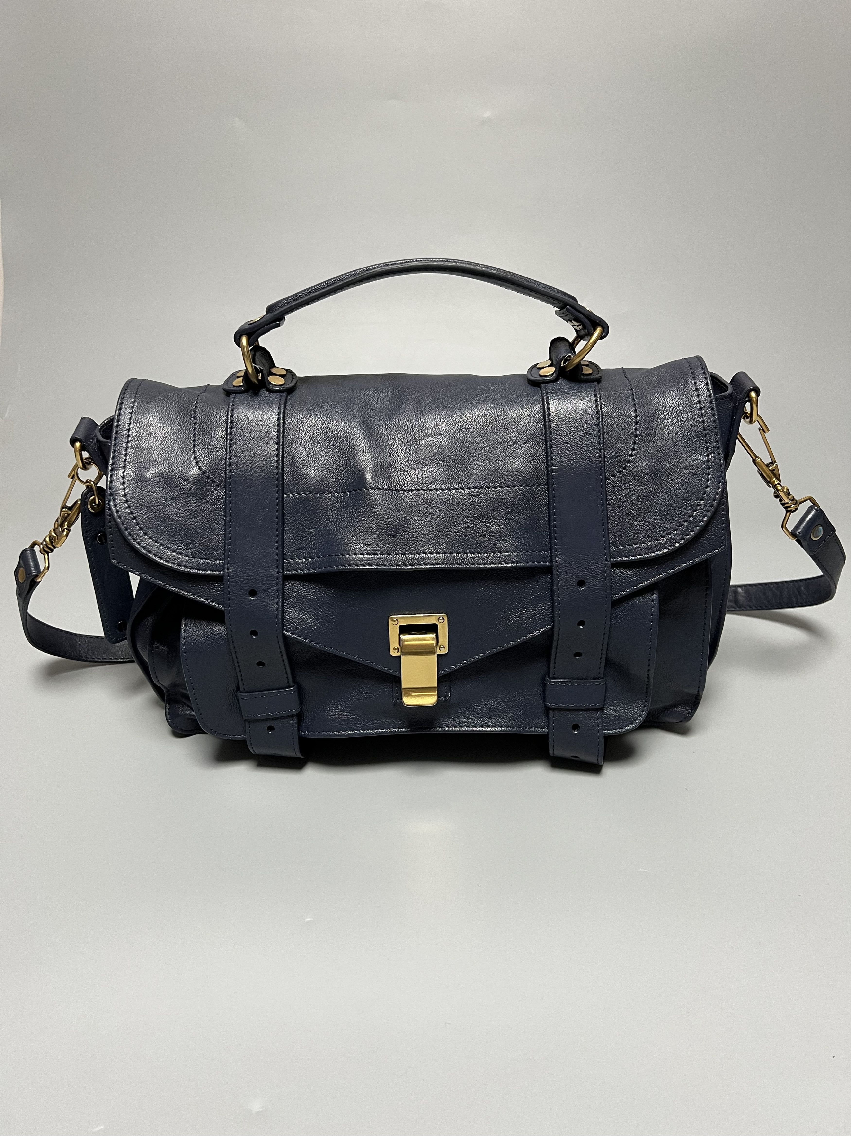 Proenza Schouler Navy Blue Leather Crossbody Bag