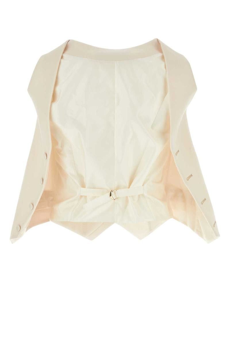 Fendi o1w1db10325 FT5984 Vest in Cream Size L / US 10 / IT 46 - 2 Thumbnail
