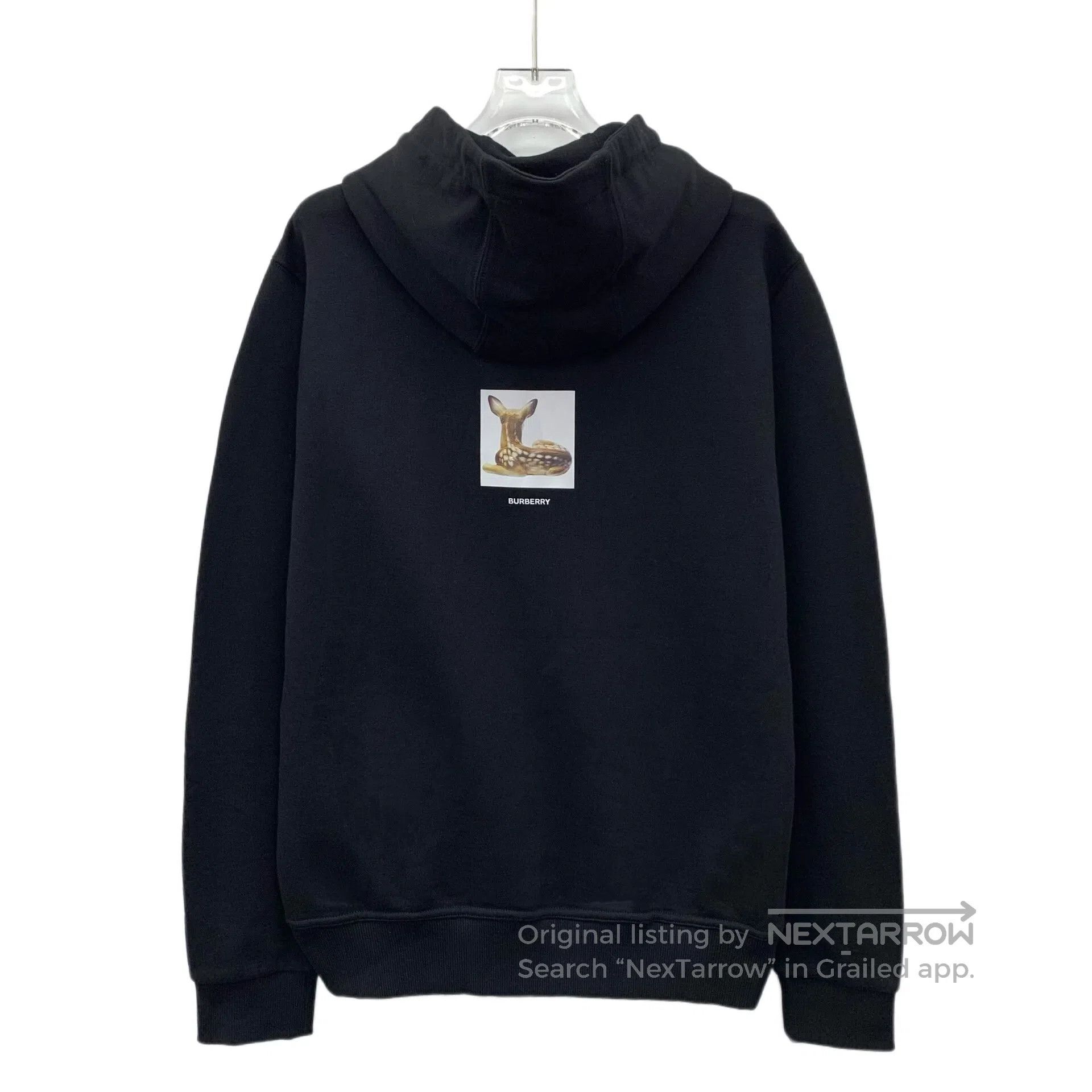 Burberry Burberry Black Fawn Print Cotton Hooded Drawstring Long Sl Size US XS / EU 42 / 0 - 2 Thumbnail