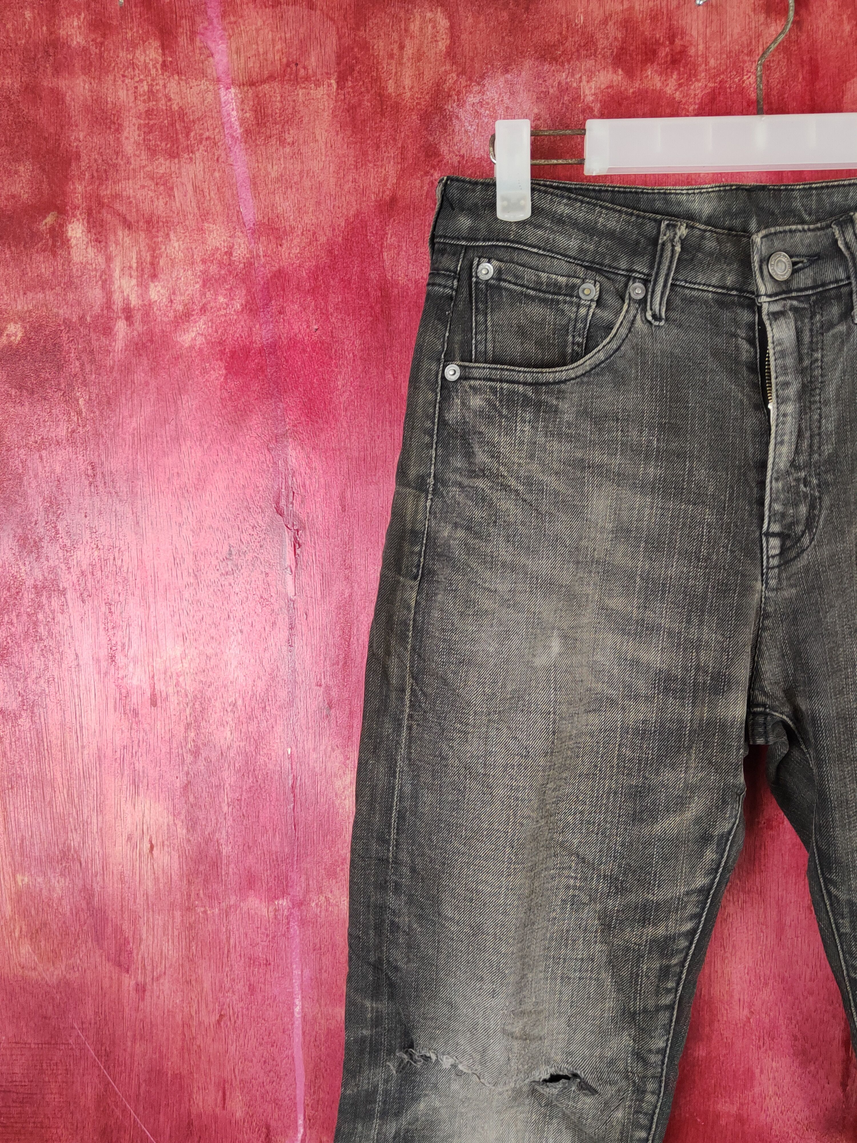 Japanese Brand Japanese Brand Black Faded Distressed Ripped Jeans #S1810 Size US 30 / EU 46 - 3 Thumbnail