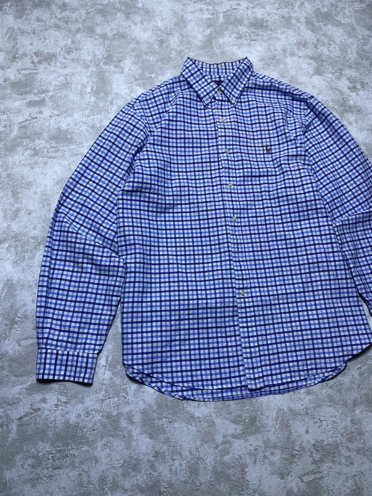 Polo Ralph Lauren Polo Ralph Lauren Vintage Blue Checkered Plaid Shirt Size US XL / EU 56 / 4 - 2 Thumbnail