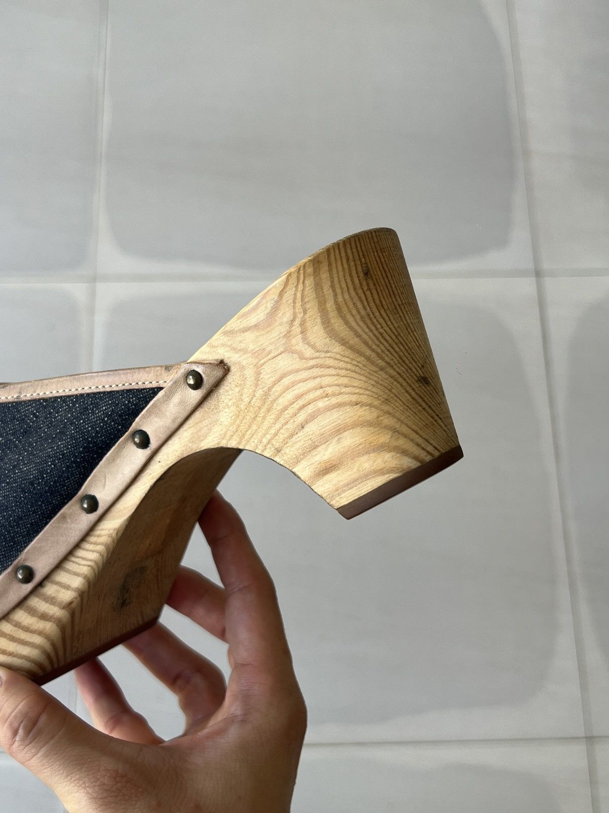 Miu Miu 1990s Miu Miu denim clogs Size US 8 / IT 38 - 15 Thumbnail