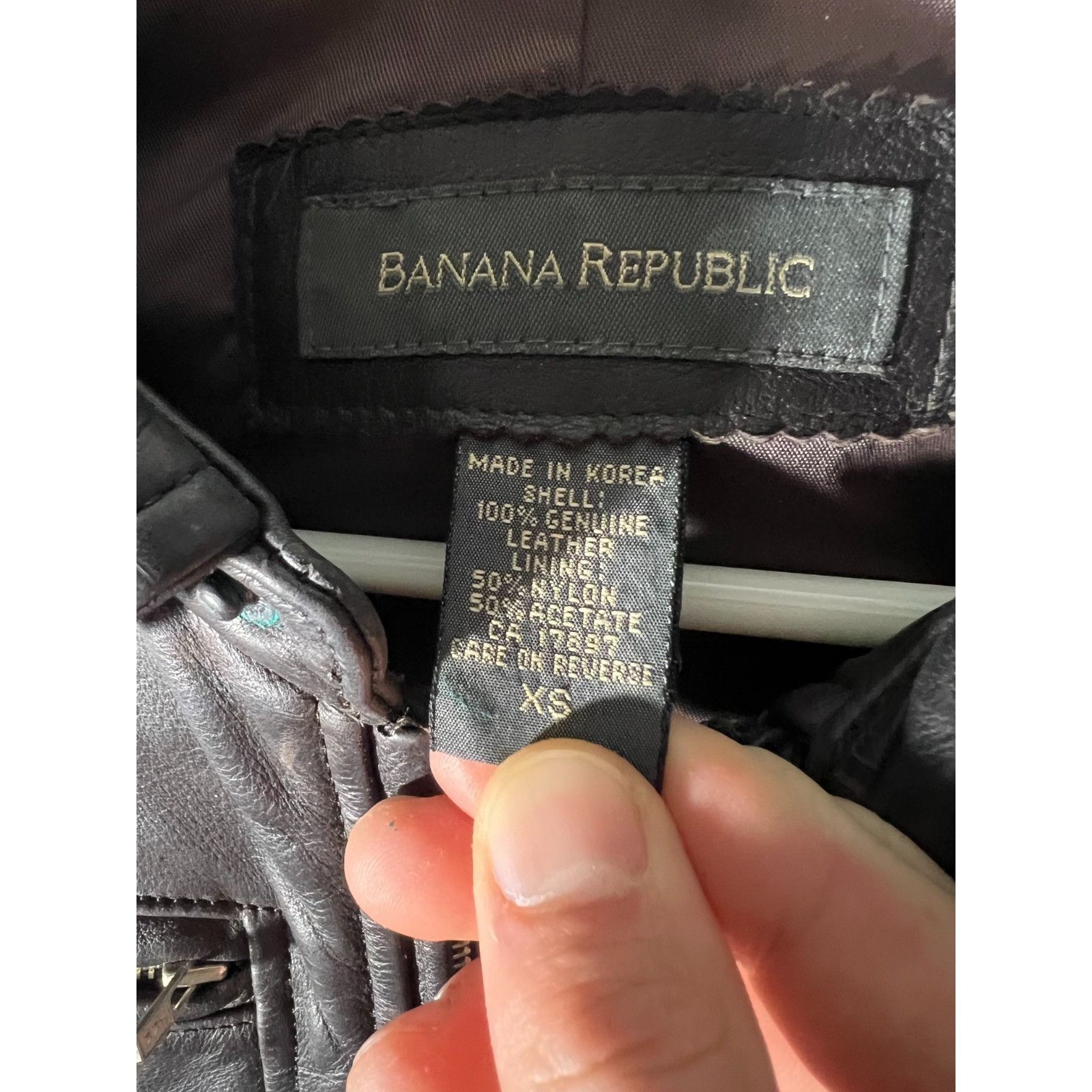 Banana Republic Vintage Banana Republic Leather Jacket Y2K Safari moto Women Size XS / US 0-2 / IT 36-38 - 7 Thumbnail