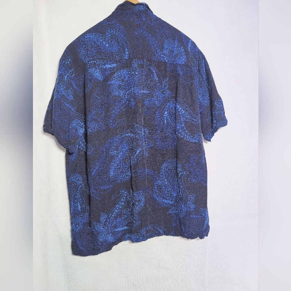 Cubavera Cubavera Sz L Navy Blue Paisley Casual Shirt Size US L / EU 52-54 / 3 - 4 Thumbnail