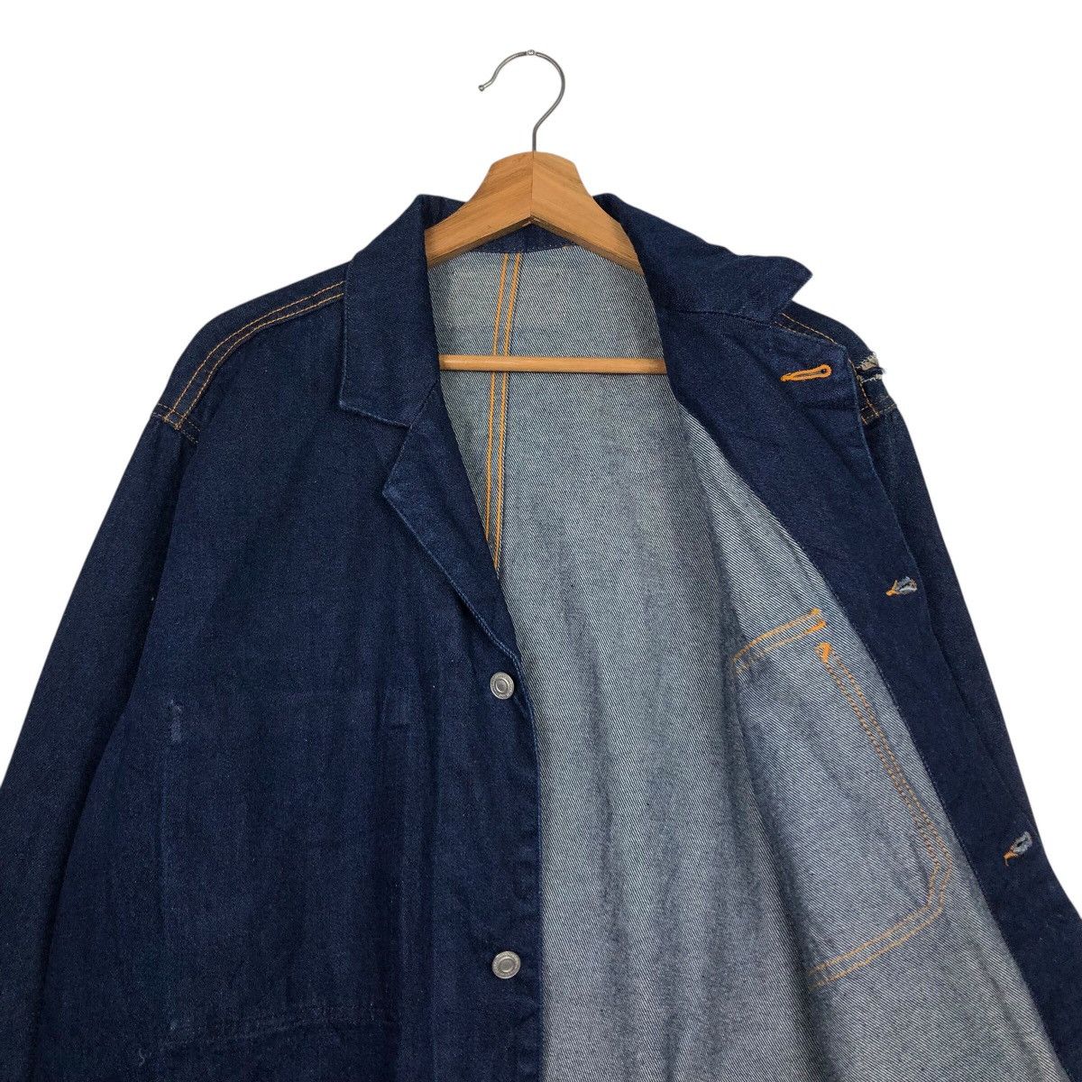 Japanese Brand 📌Vintage Indigo Denim Work Jacket Unbranded Issey Miyake Size US L / EU 52-54 / 3 - 14 Thumbnail