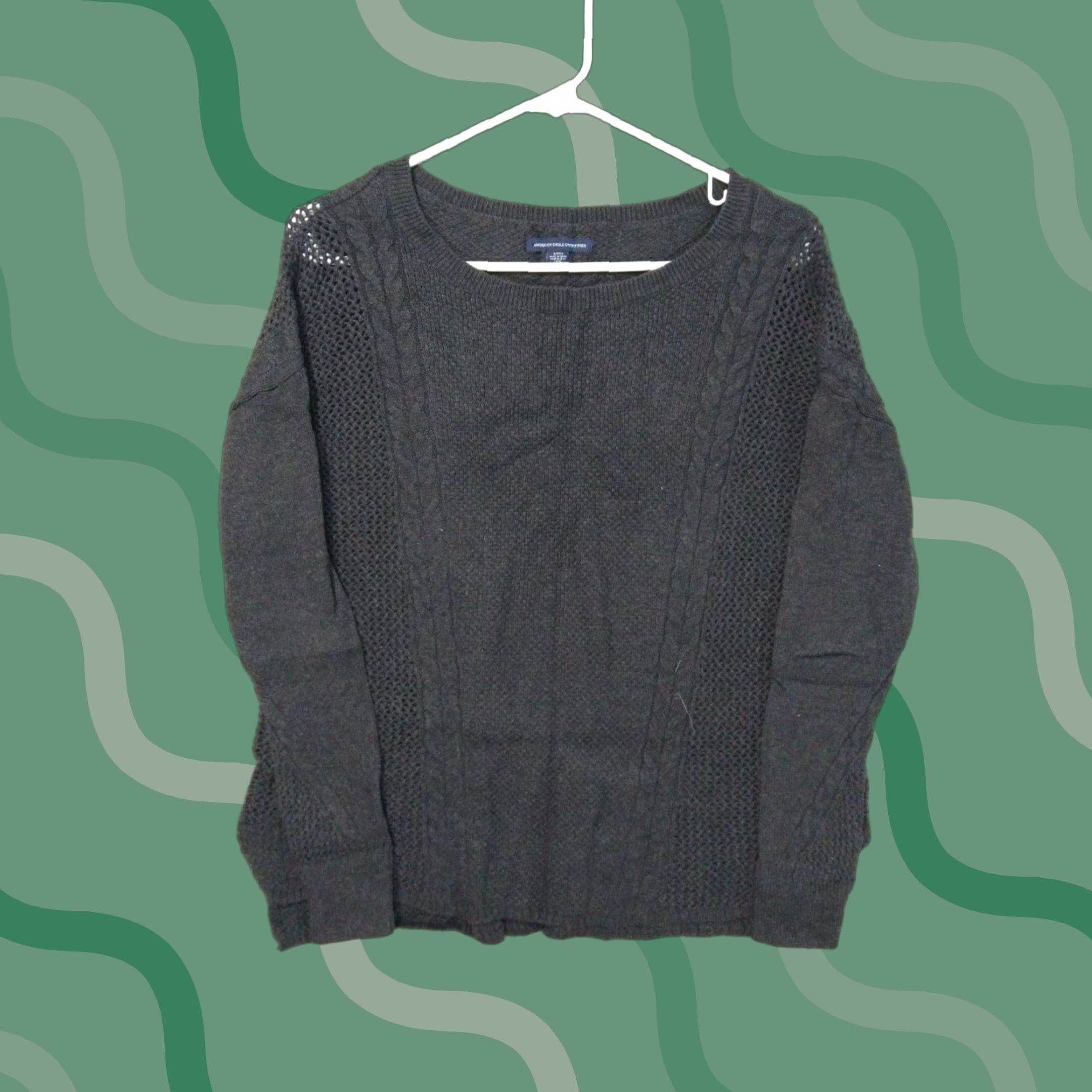 Vintage VINTAGE American Eagle Sweater Shirt Womens Small Gray Wool Blend Cable Knit Pullover Boho Size S / US 4 / IT 40 - 1 Thumbnail