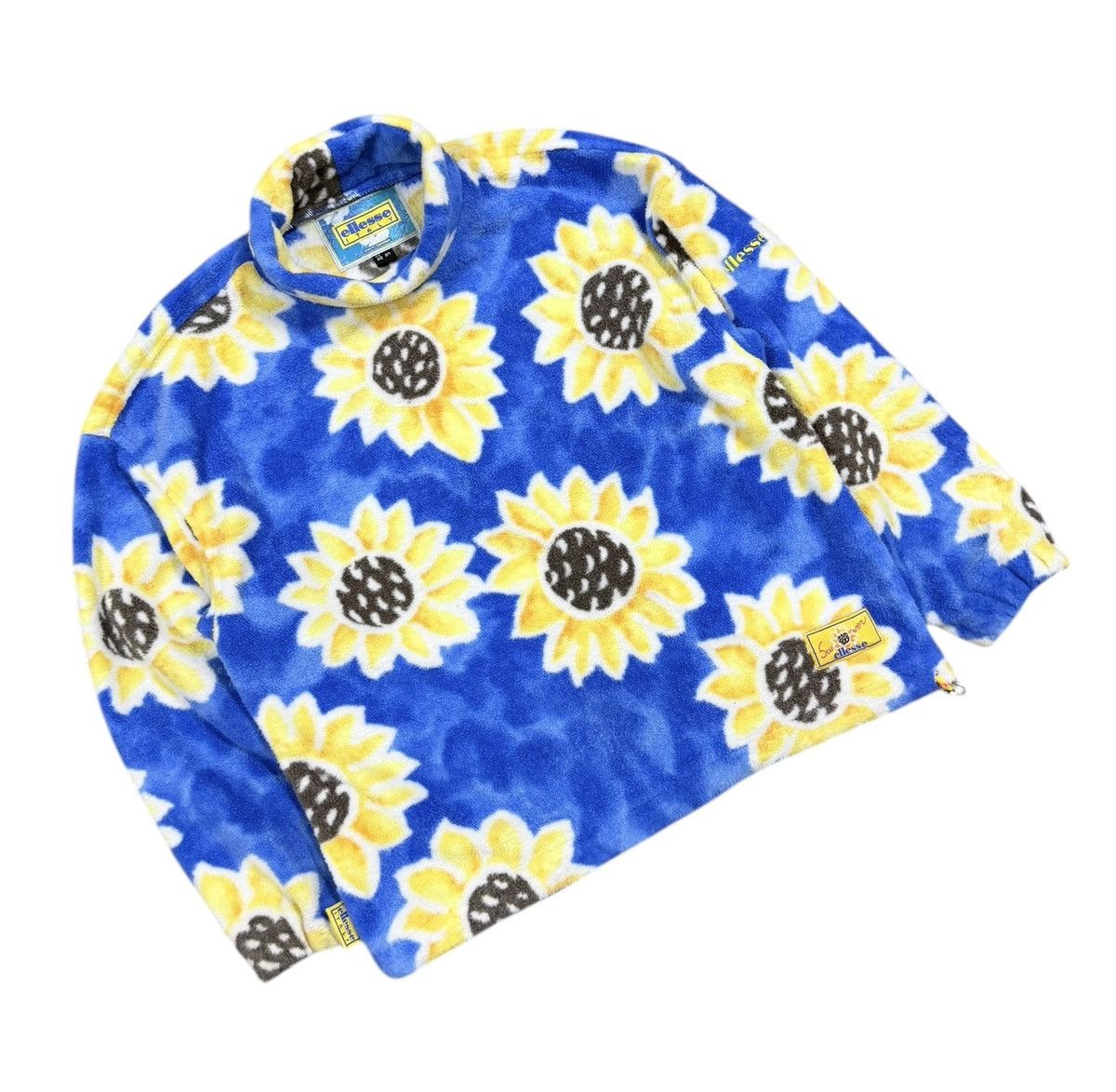 Ellesse Vtg🔥Ellesse Italia Sunflower Fleece Highneck Pullover Size US M / EU 48-50 / 2 - 4 Thumbnail
