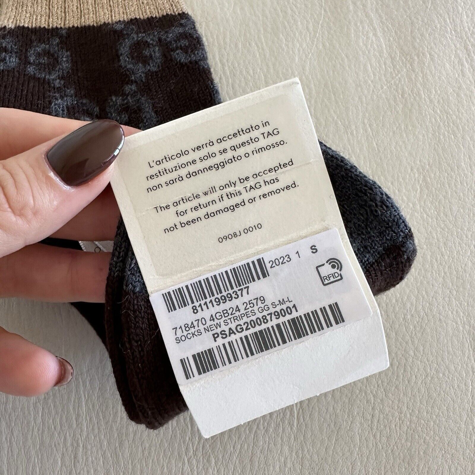 Gucci NEW GUCCI SOCKS BROWN STRIPED GG SIZE S 100% Authentic Size ONE SIZE - 5 Thumbnail