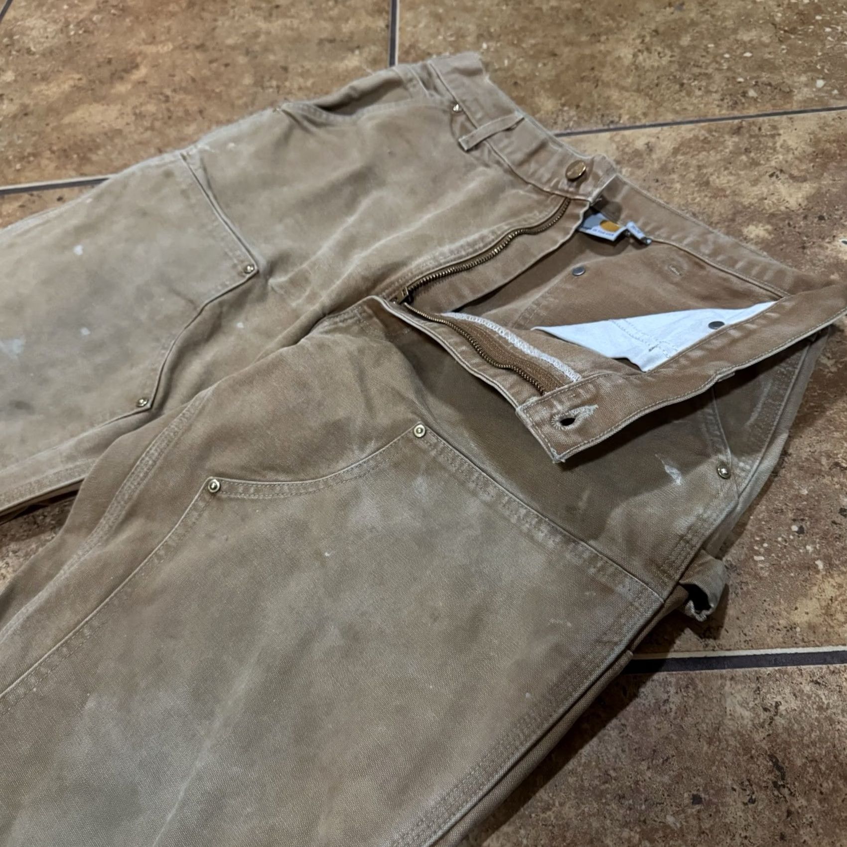 Carhartt VTG Carhartt Pants Mens 34x31 Brown Carpenter Straight Double Knee USA 90s Canvas Workwear 34 Mens Brown Size US 34 / EU 50 - 2 Thumbnail