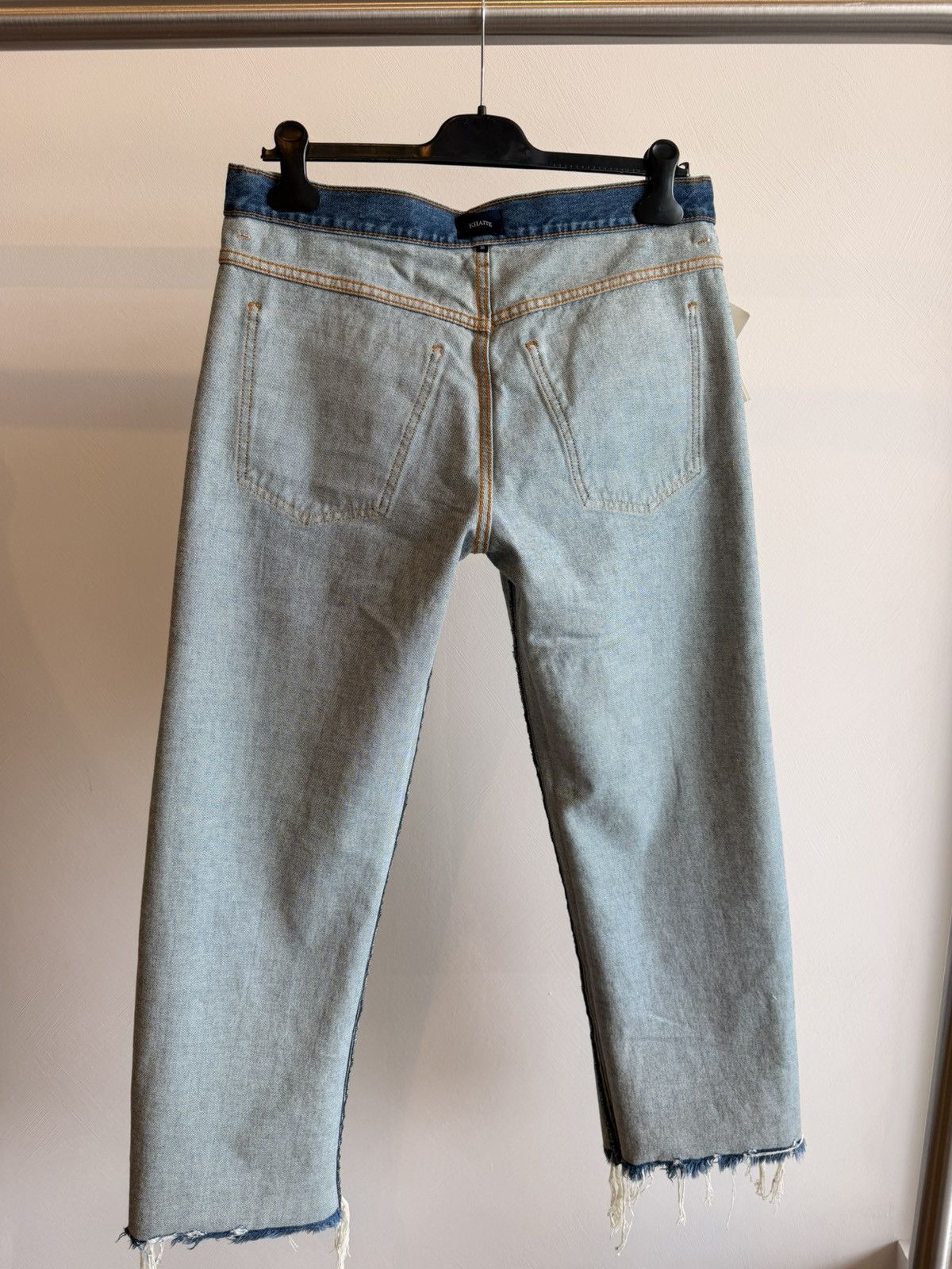 KHAITE NWT Khaite Kerrie Jeans Denim Straight Leg Raw Hem Size 30 Size 30" / US 8 / IT 44 - 10 Thumbnail