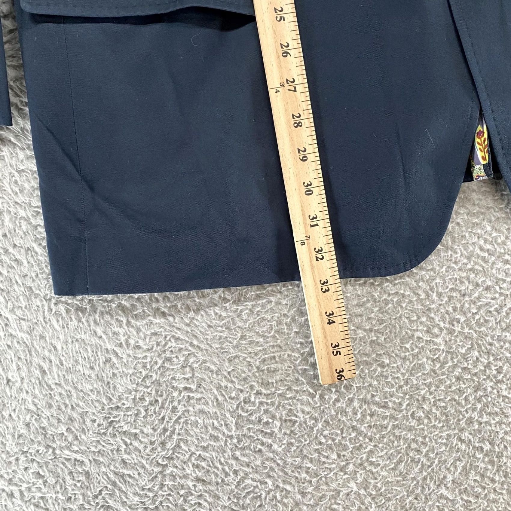 Robert Graham Robert Graham Sport Coat Blazer Mens 50 Blue Cotton Notch Lapel Two Button Paisley Lining Regular Jacket Coat Size 50R - 4 Thumbnail