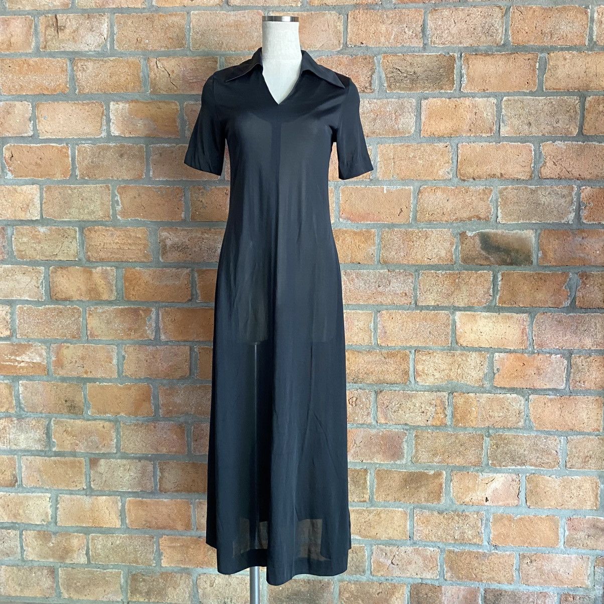 Yohji Yamamoto IWISH Black Collared Midi Shirt Dress Size S / US 4 / IT 40 - 1 Thumbnail