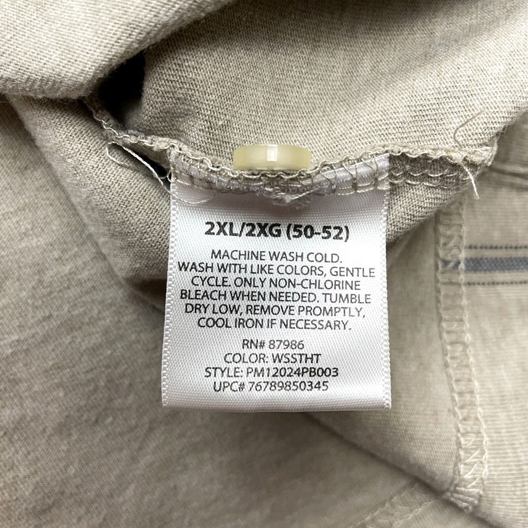 Vintage Puritan Polo Shirt Mens 2XL Beige Blue Check Short Sleeve Polo Golf Rugby Casual Shirt Mens Big & Tall Size US XXL / EU 58 / 5 - 7 Thumbnail