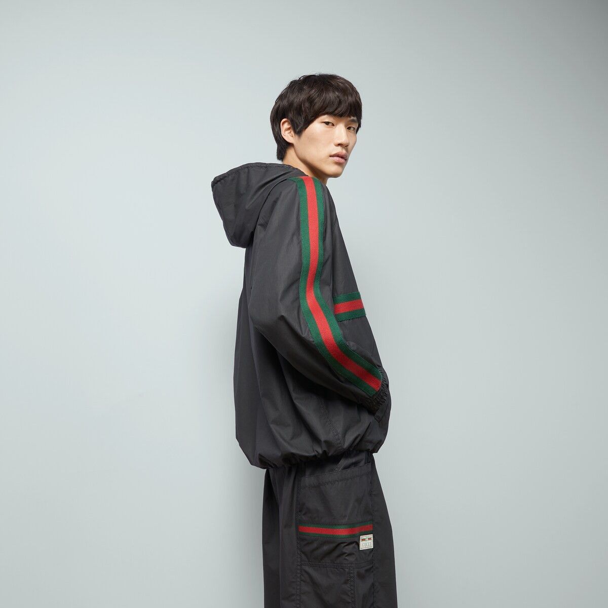 Gucci 48 M Gucci Coated Cotton Windbreaker Label Black Jacket Web Size US M / EU 48-50 / 2 - 4 Thumbnail