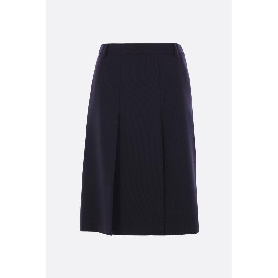 Prada PRADA Blue Textured Wool Paneled Skirt New & Authentic (Wome Size 28" / US 6 / IT 42 - 1 Thumbnail