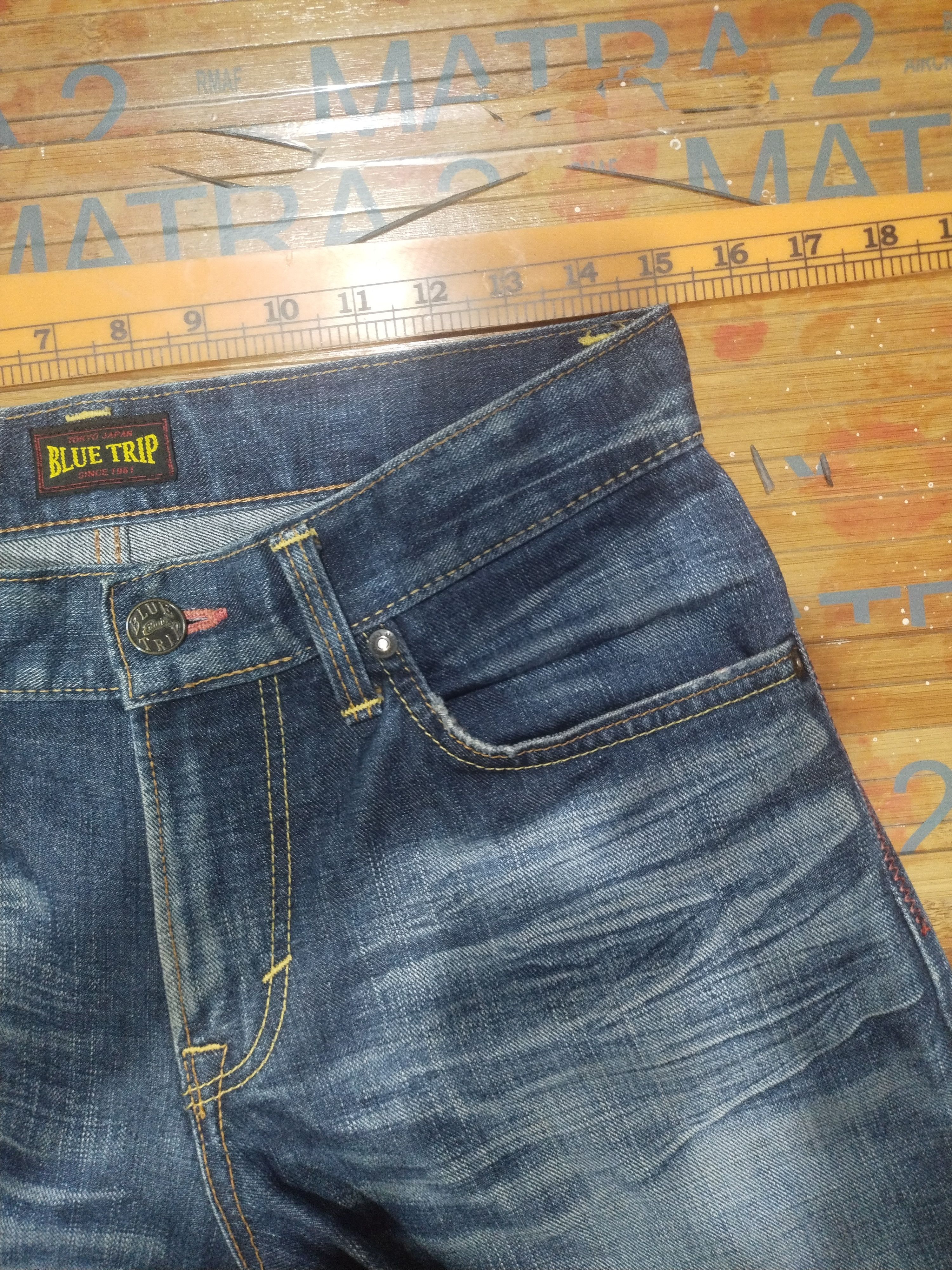 Edwin × Japanese Brand × Vintage Vintage Edwin Blue Trip Sz 29" Size US 29 - 8 Thumbnail