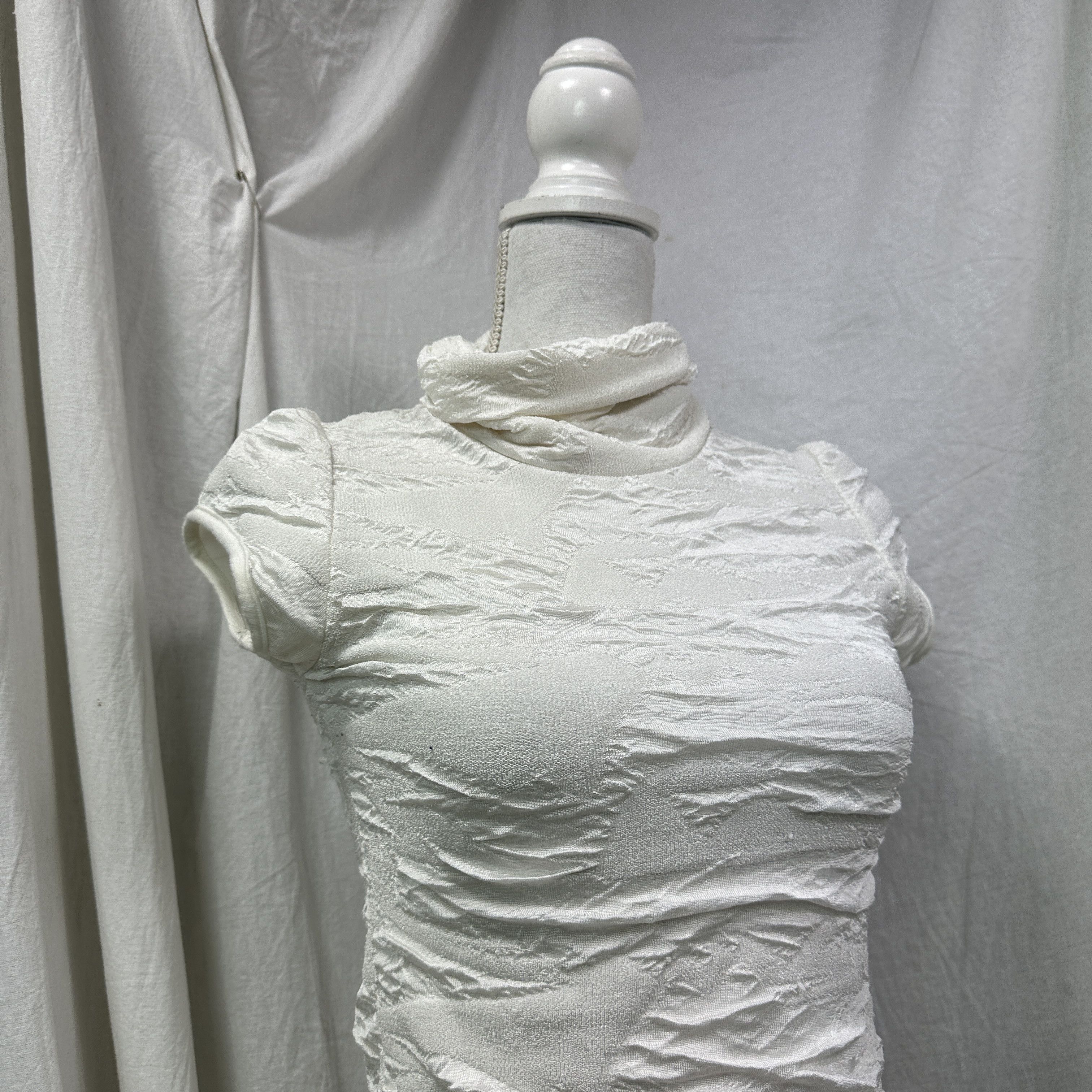 Vintage Vintage Avant Garde Fitted Wrinkled Turtleneck Top Y2K Size S / US 4 / IT 40 - 4 Thumbnail