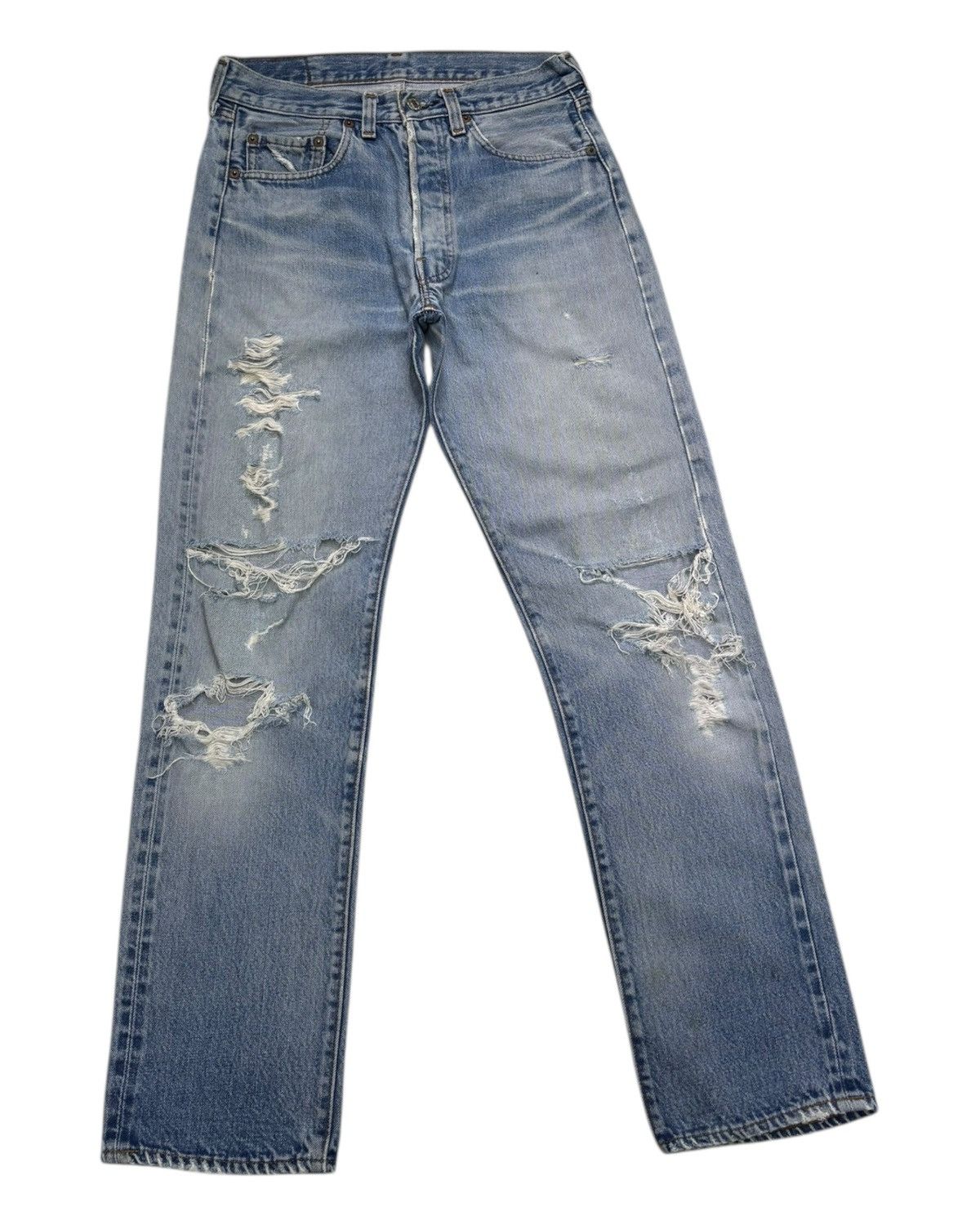 Levi's × Undercover Vintage Levis 501 Selvedge Button No 524 Distressed Denim Size US 28 / EU 44 - 6 Thumbnail