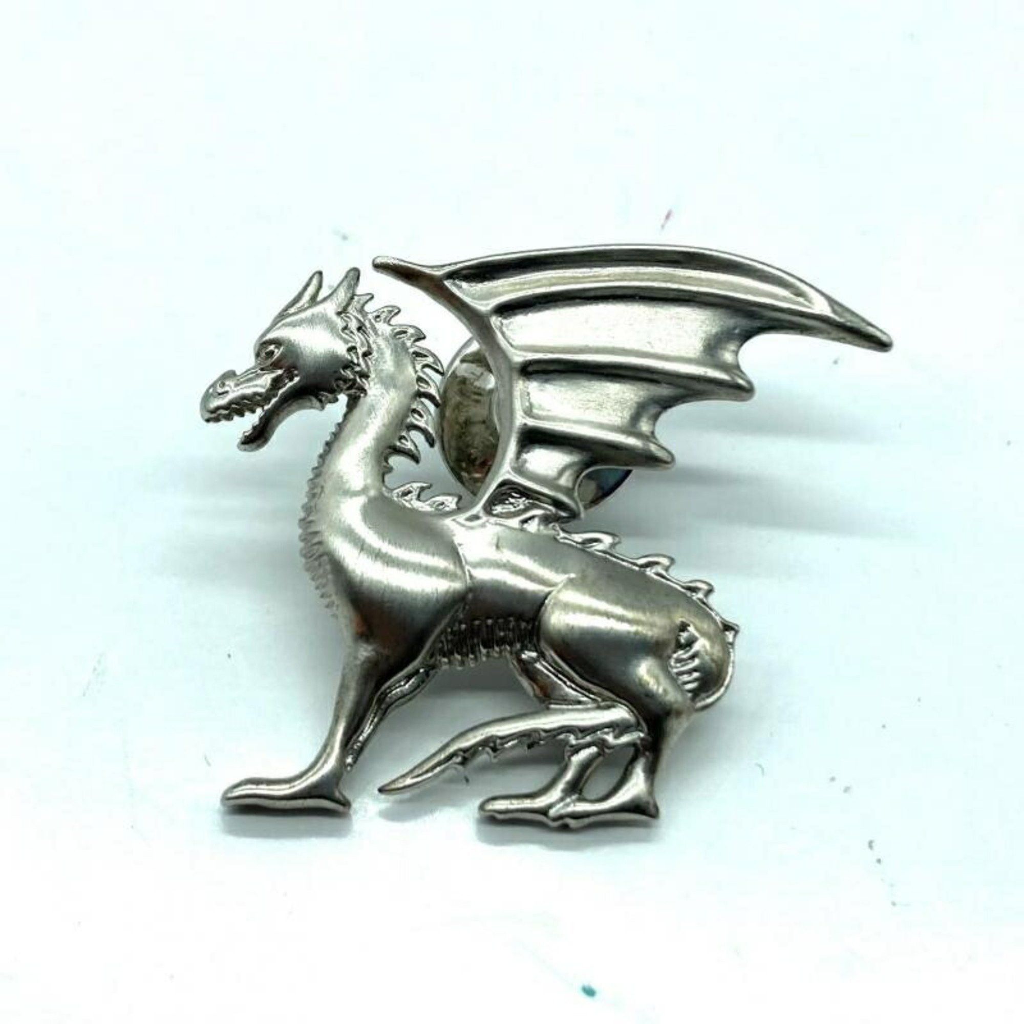 image of Hermes Dragon Talisman Brooch Hermes Pin Badge in Silver, Women's