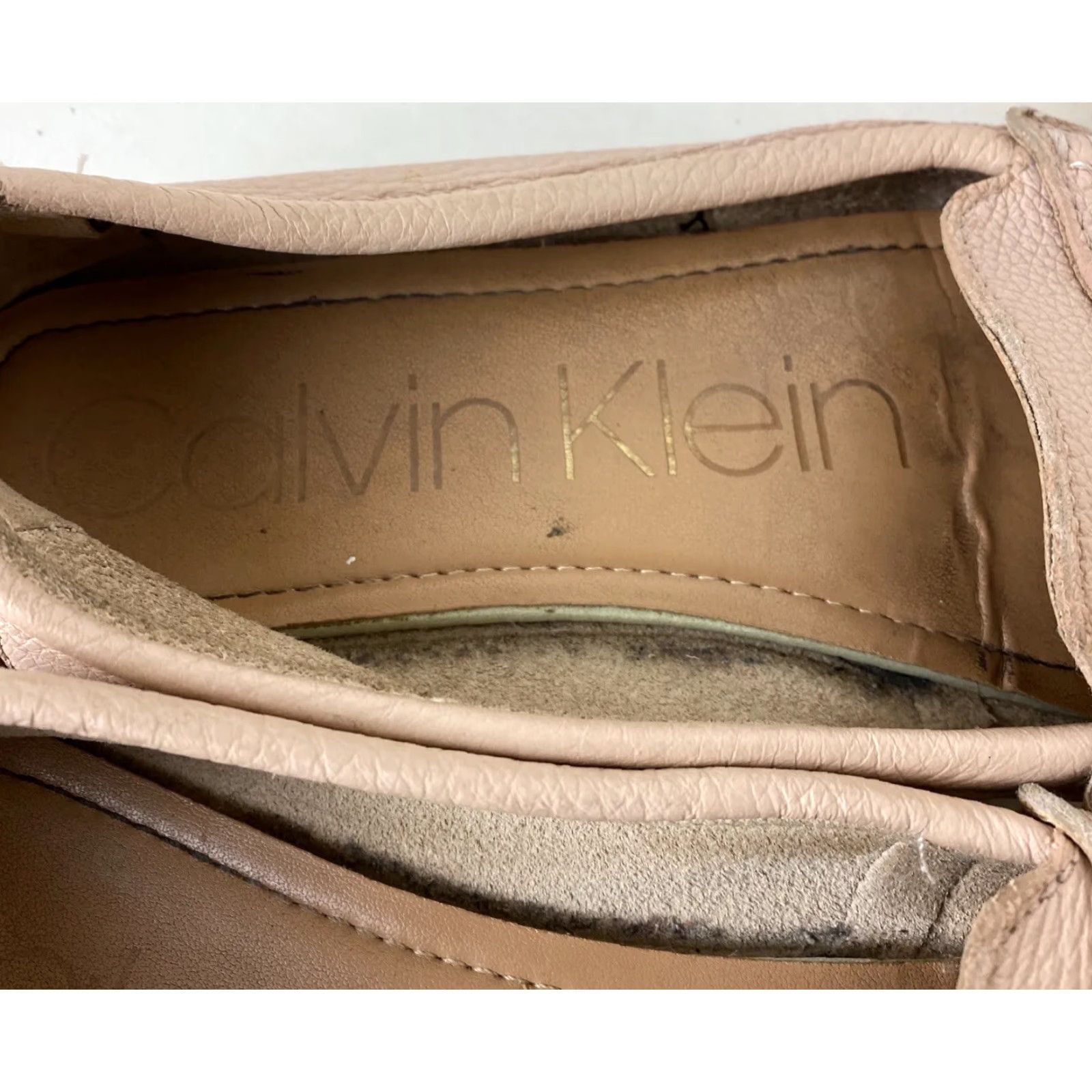 Calvin Klein CALVIN KLEIN Moccasin Loafers Women Blush Pink Leather Pebbled 6.5 US / 36.5 EU — Flat Comfort Shoes, Round Toe, Classic Style, Leta S1 Size US 6.5 / IT 36.5 - 3 Thumbnail