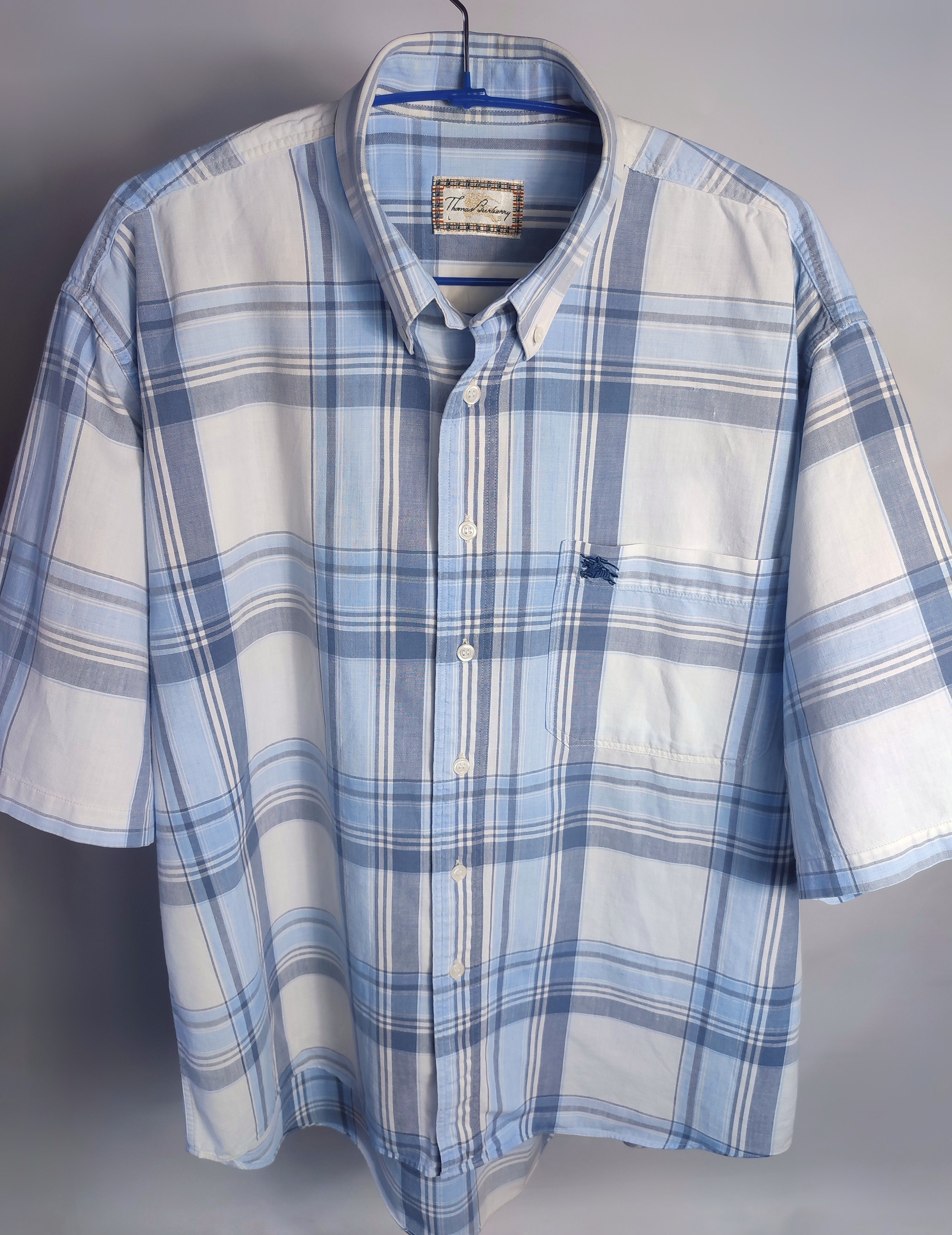 Burberry Burberry Blue Plaid Nova Check Button Up Shirt Vintage Size US L / EU 52-54 / 3 - 3 Thumbnail
